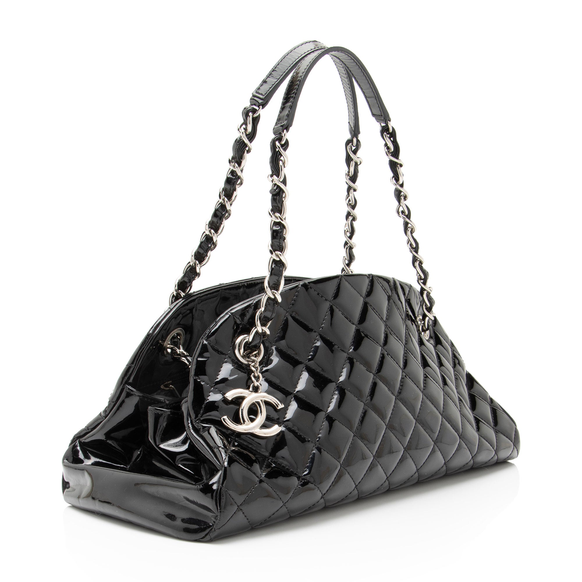 Chanel Patent Leather Just Mademoiselle Bowler Bag