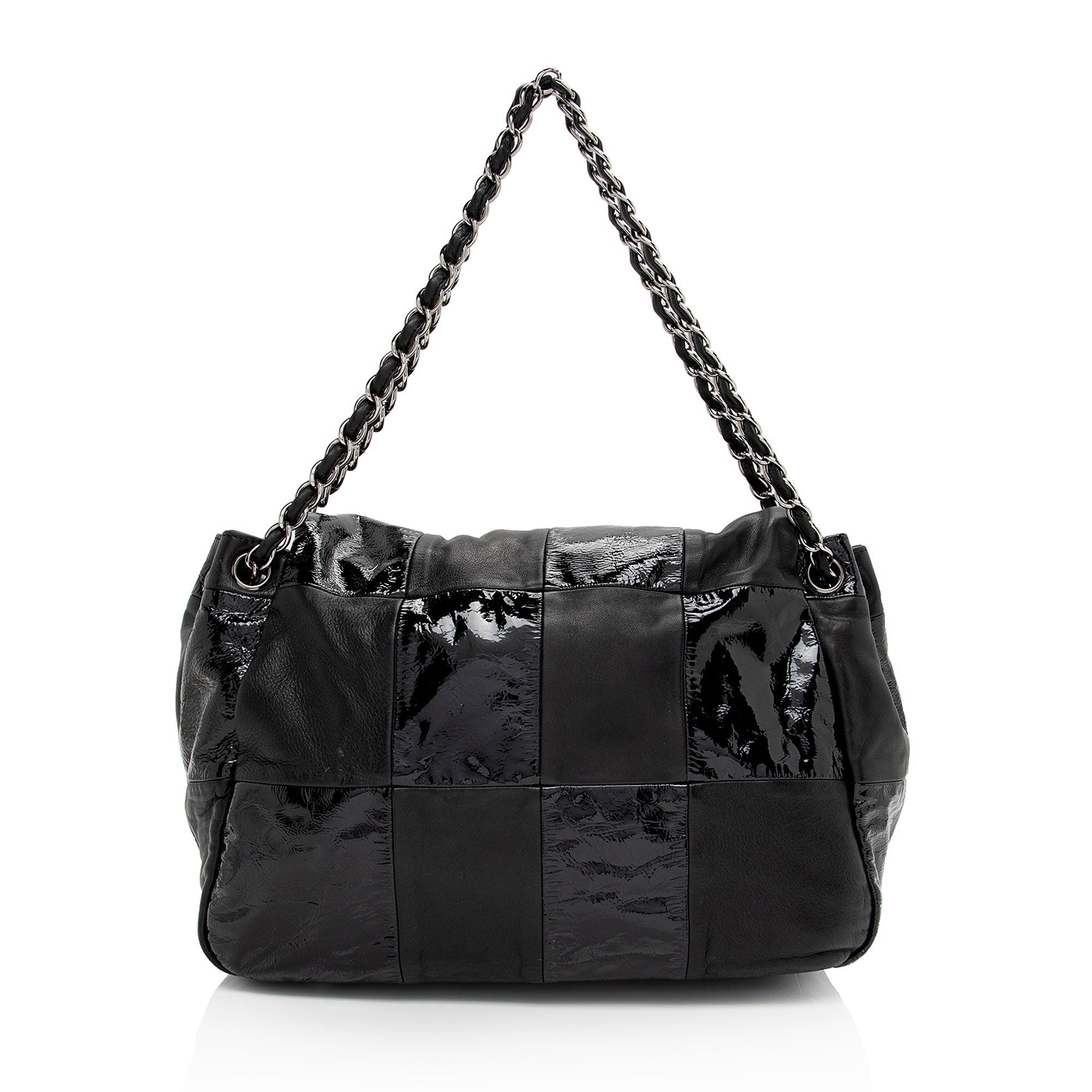 Chanel Patent Leather Lambskin Brooklyn Ligne CC Accordion Flap Bag (SHF-eIVXhx)