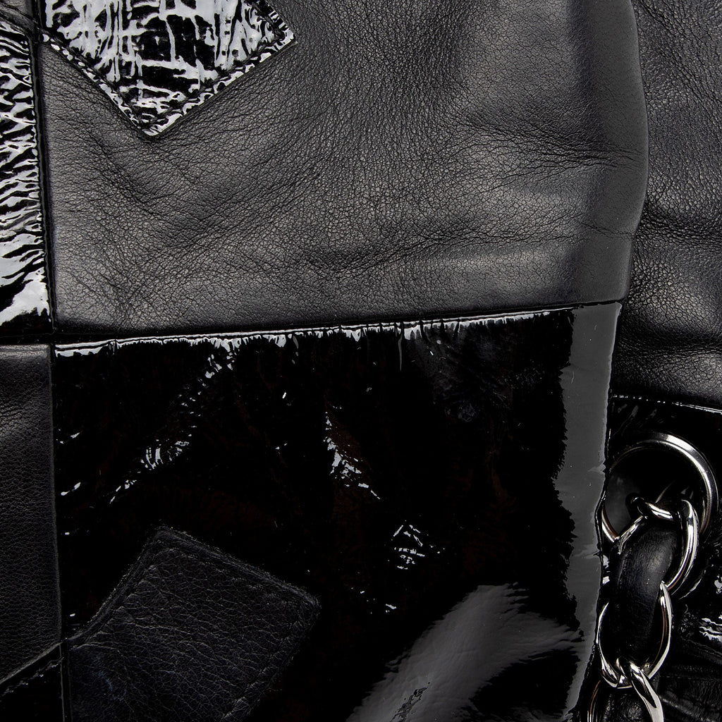Chanel Patent Leather Lambskin Brooklyn Ligne CC Accordion Flap Bag (SHF-eIVXhx)