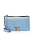 Chanel Patent Leather Old Medium Boy Bag (SHF-23614)