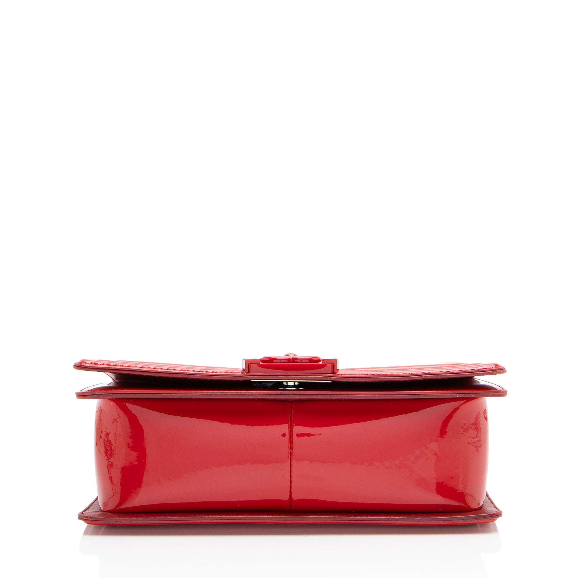 Chanel Patent Leather Plexiglass Old Medium Boy Bag (SHF-yQ51Dn)