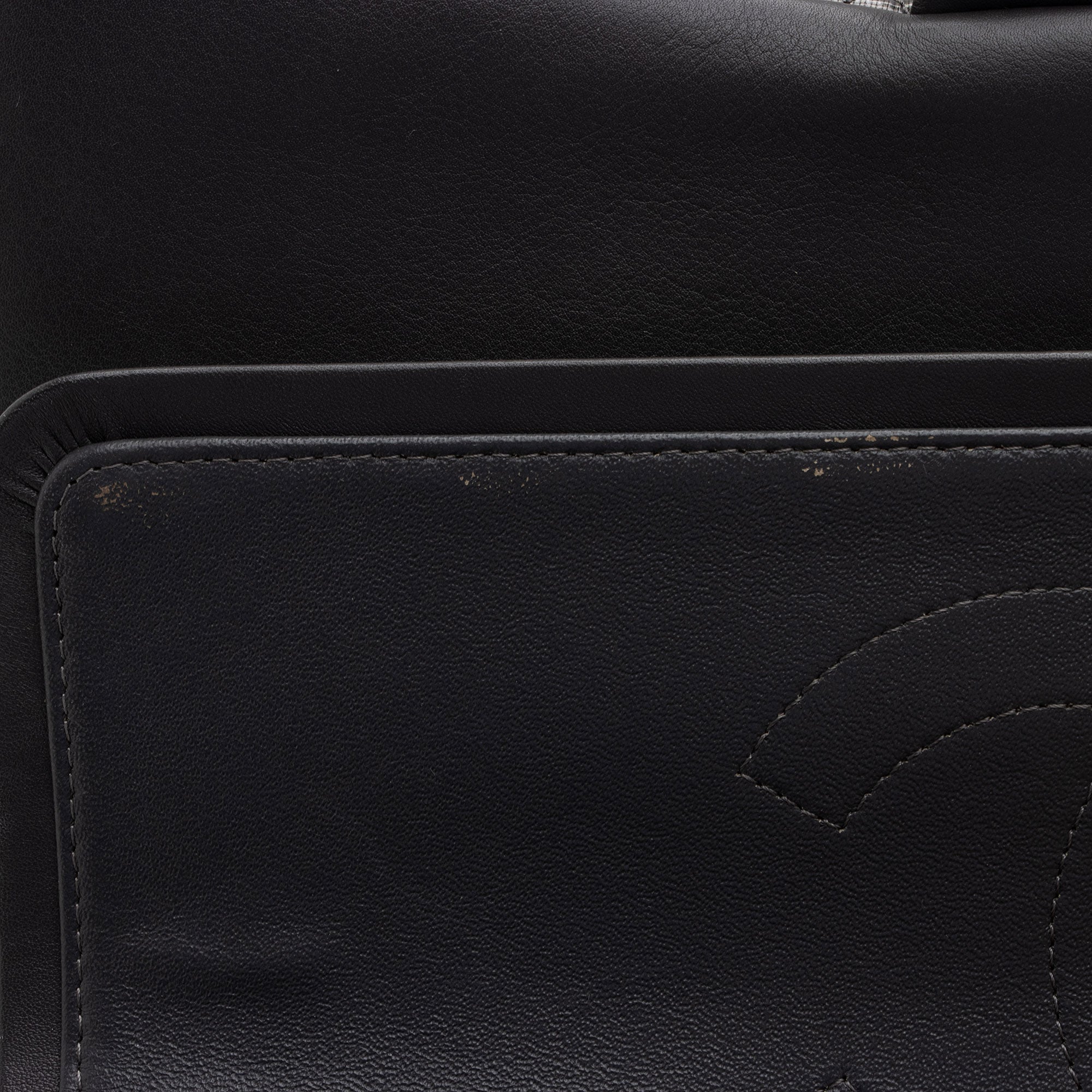 Chanel Patent Leather Stripe Classic Jumbo Double Flap Bag (SHF-xHciHb)