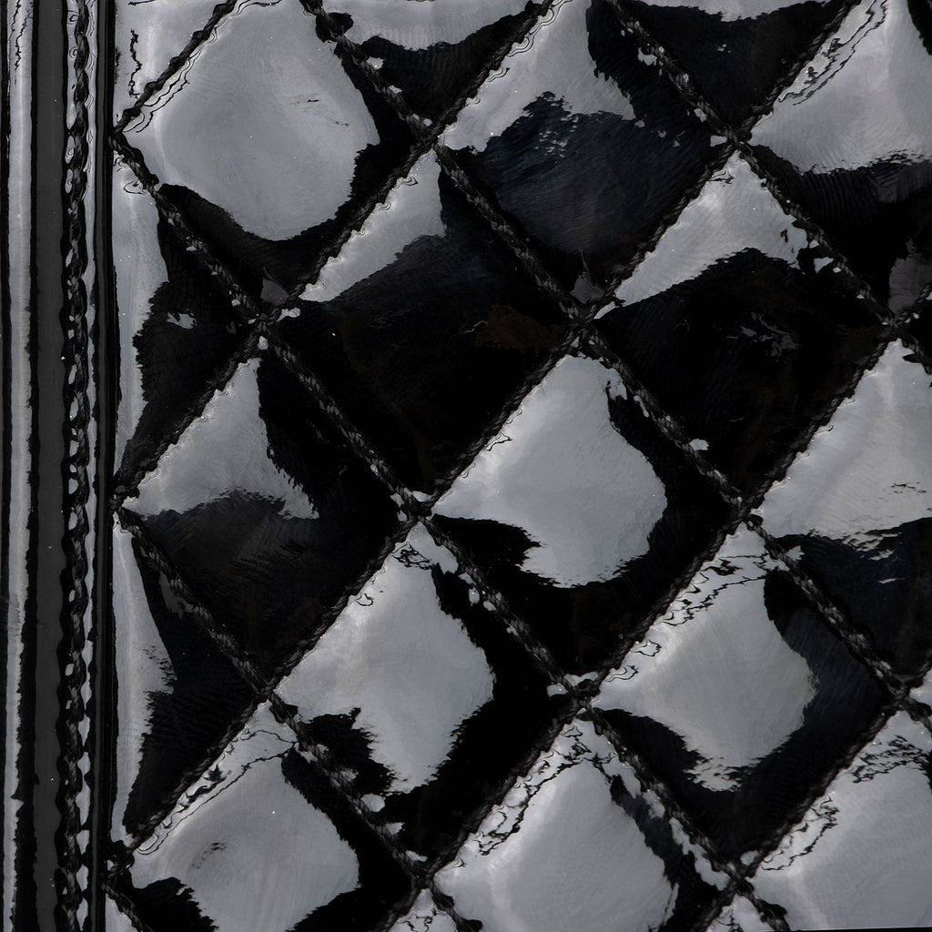 Chanel Patent Leather Striped Plexiglass Brick Boy Mini Flap Bag (SHF-0FlNDK)