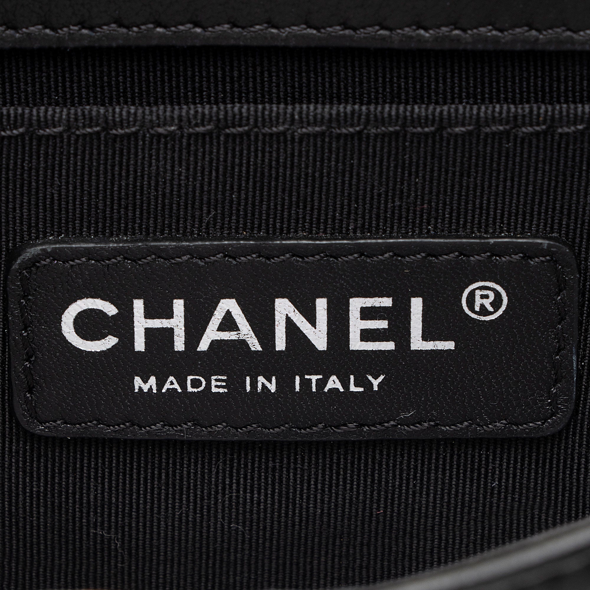 Chanel Patent Leather Striped Plexiglass Brick Boy Mini Flap Bag (SHF-0FlNDK)