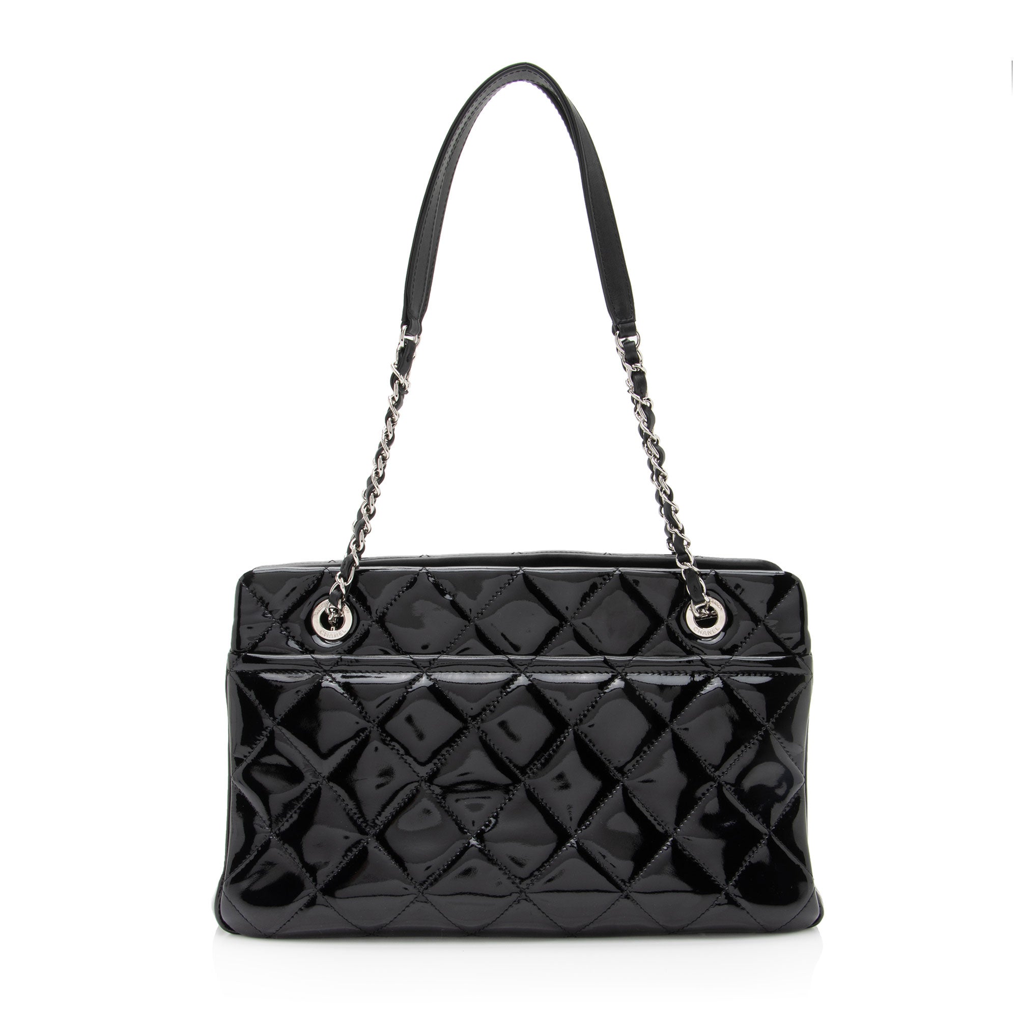 Chanel Patent Leather Timeless CC Chain Small Tote (SHF-xHTHtp)
