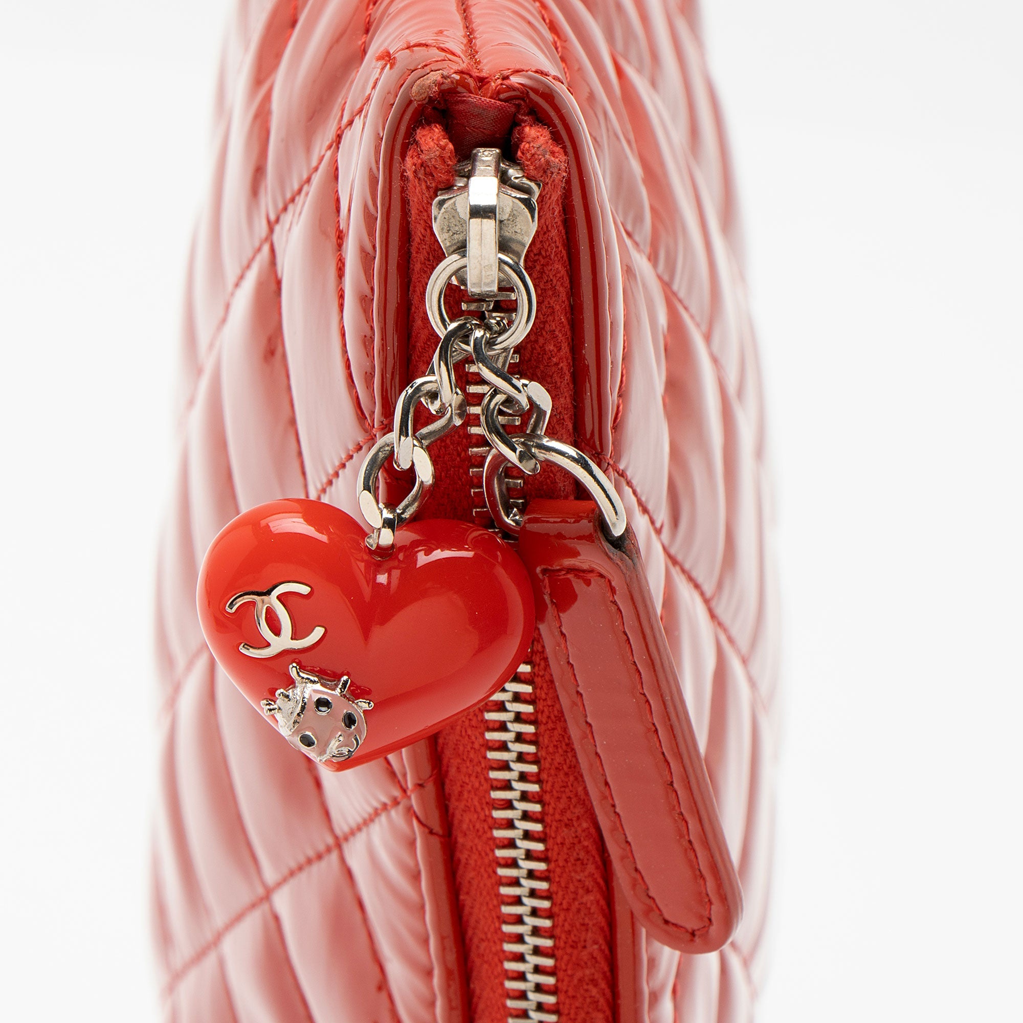 Chanel Patent Leather Valentine Hearts Medium O-Case