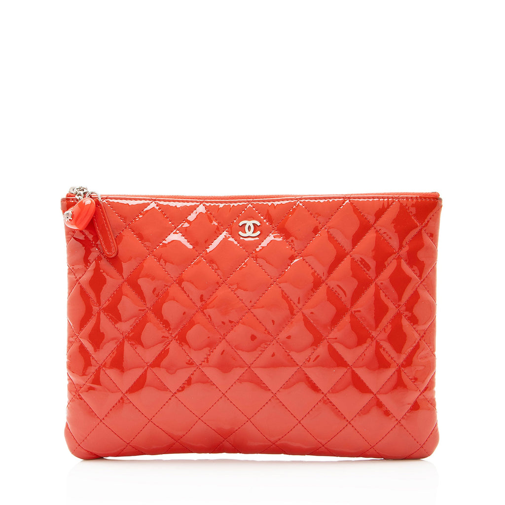 Chanel Patent Leather Valentine Hearts Medium O-Case
