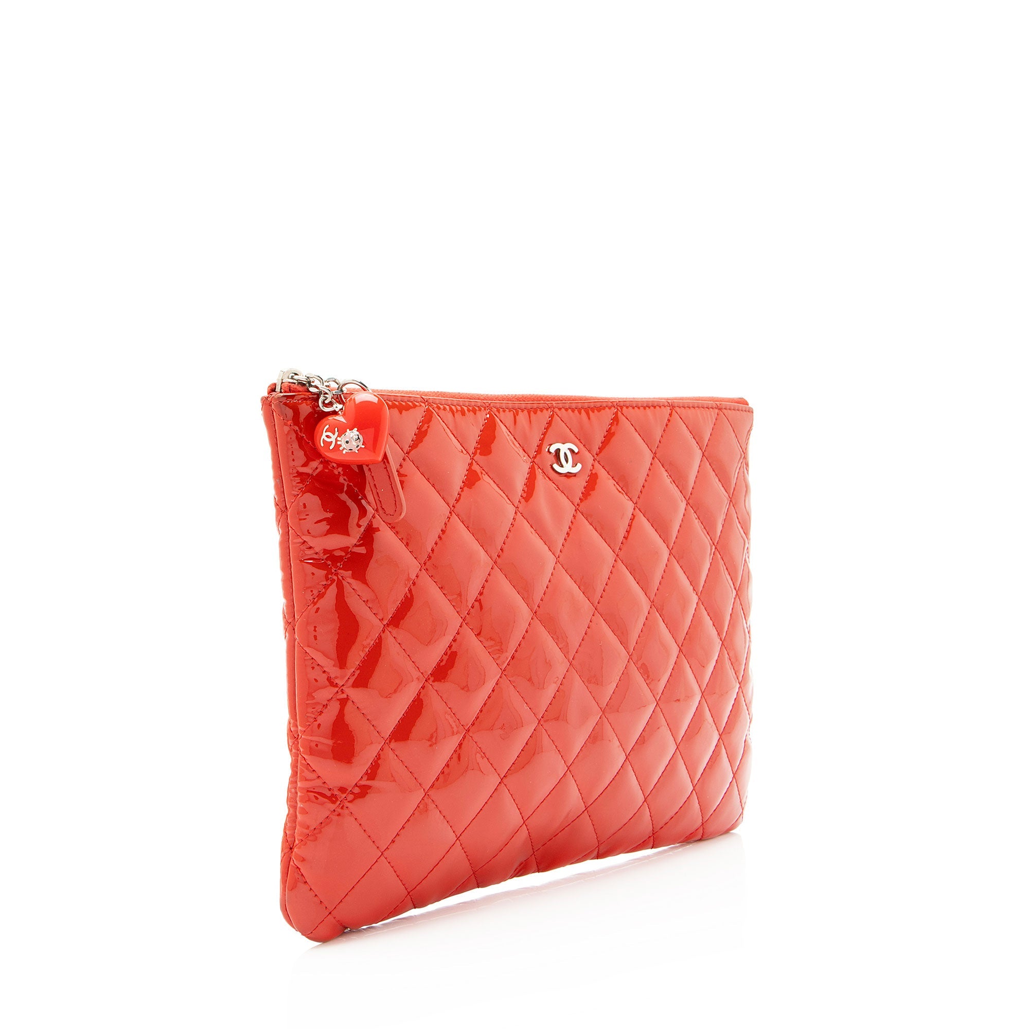 Chanel Patent Leather Valentine Hearts Medium O-Case