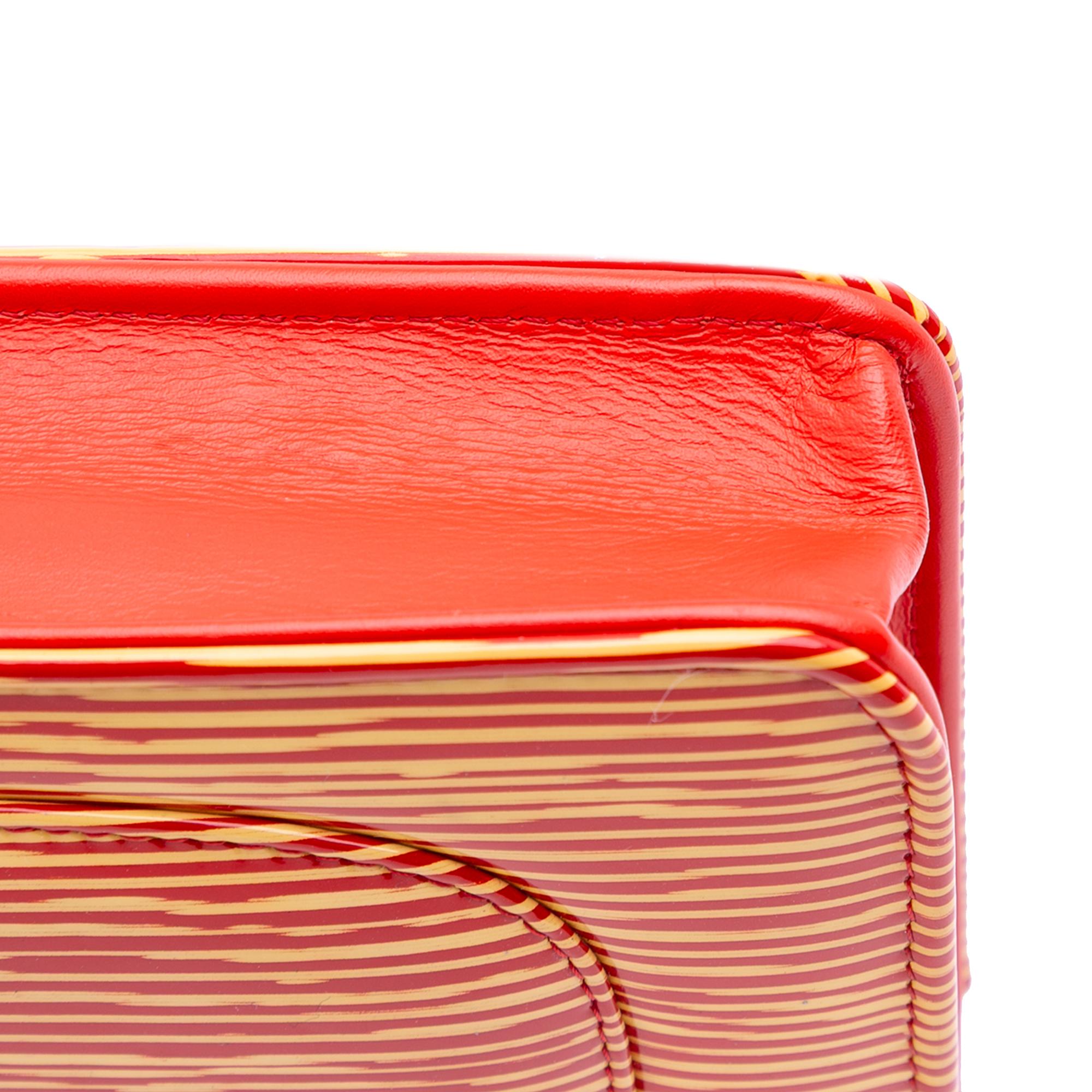 Chanel Patent Striped Wallet On Chain