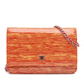 Chanel Patent Striped Wallet On Chain