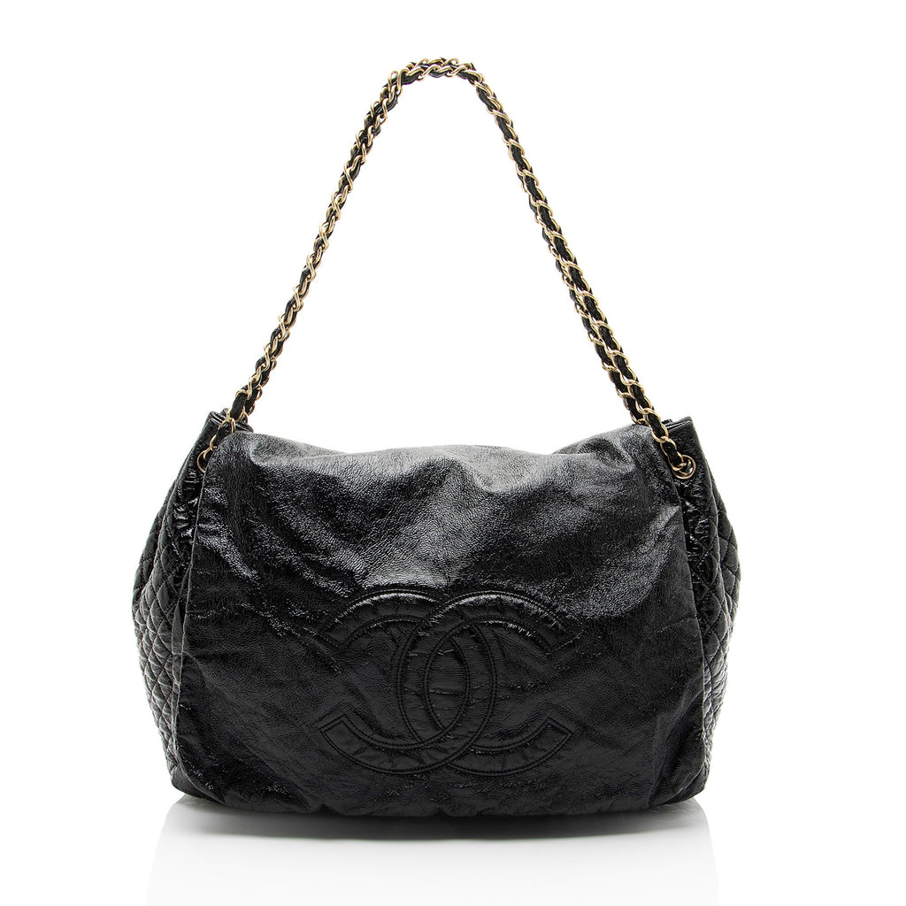 Chanel Patent Vinyl Rock and Chain Large Shoulder Bag