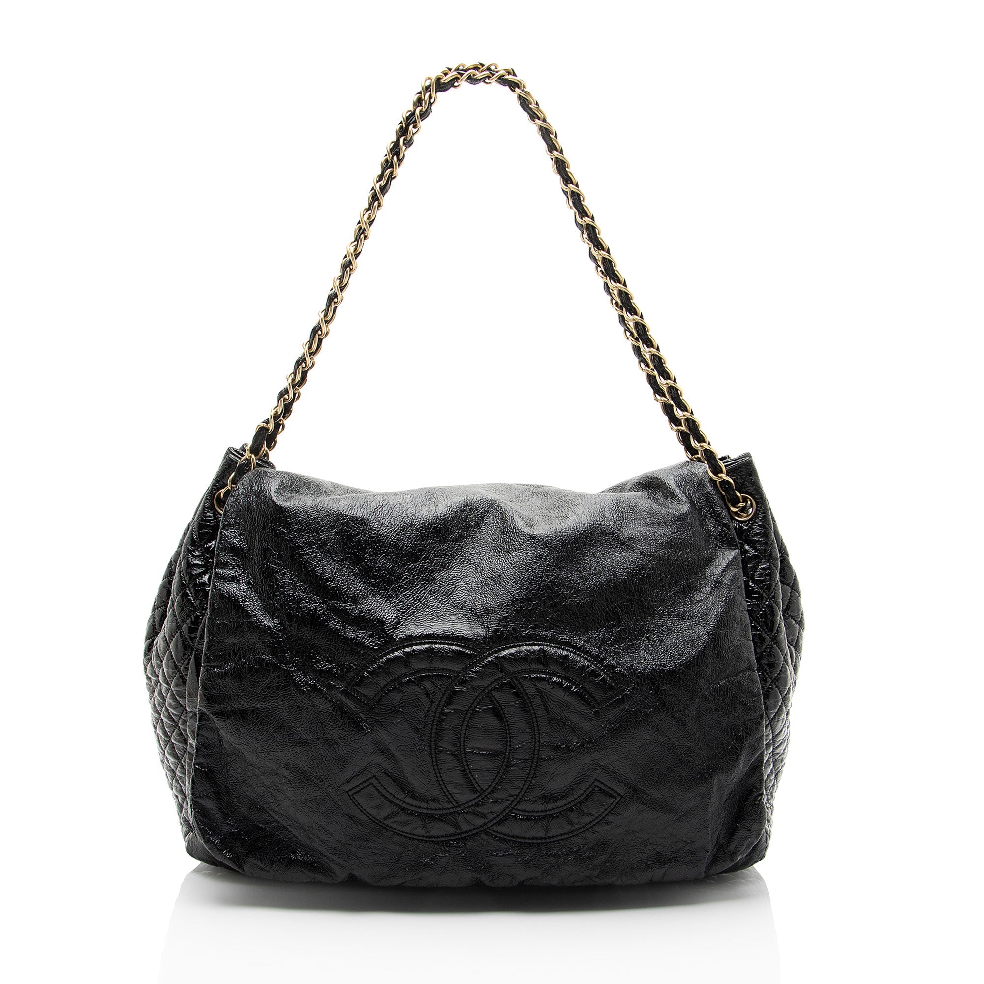 Chanel Patent Vinyl Rock and Chain Large Shoulder Bag