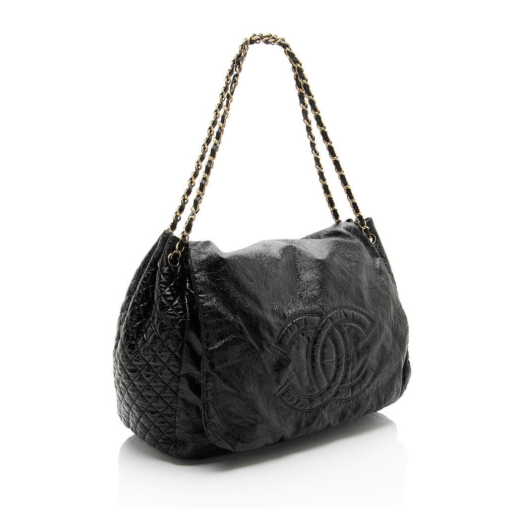 Chanel Patent Vinyl Rock and Chain Large Shoulder Bag