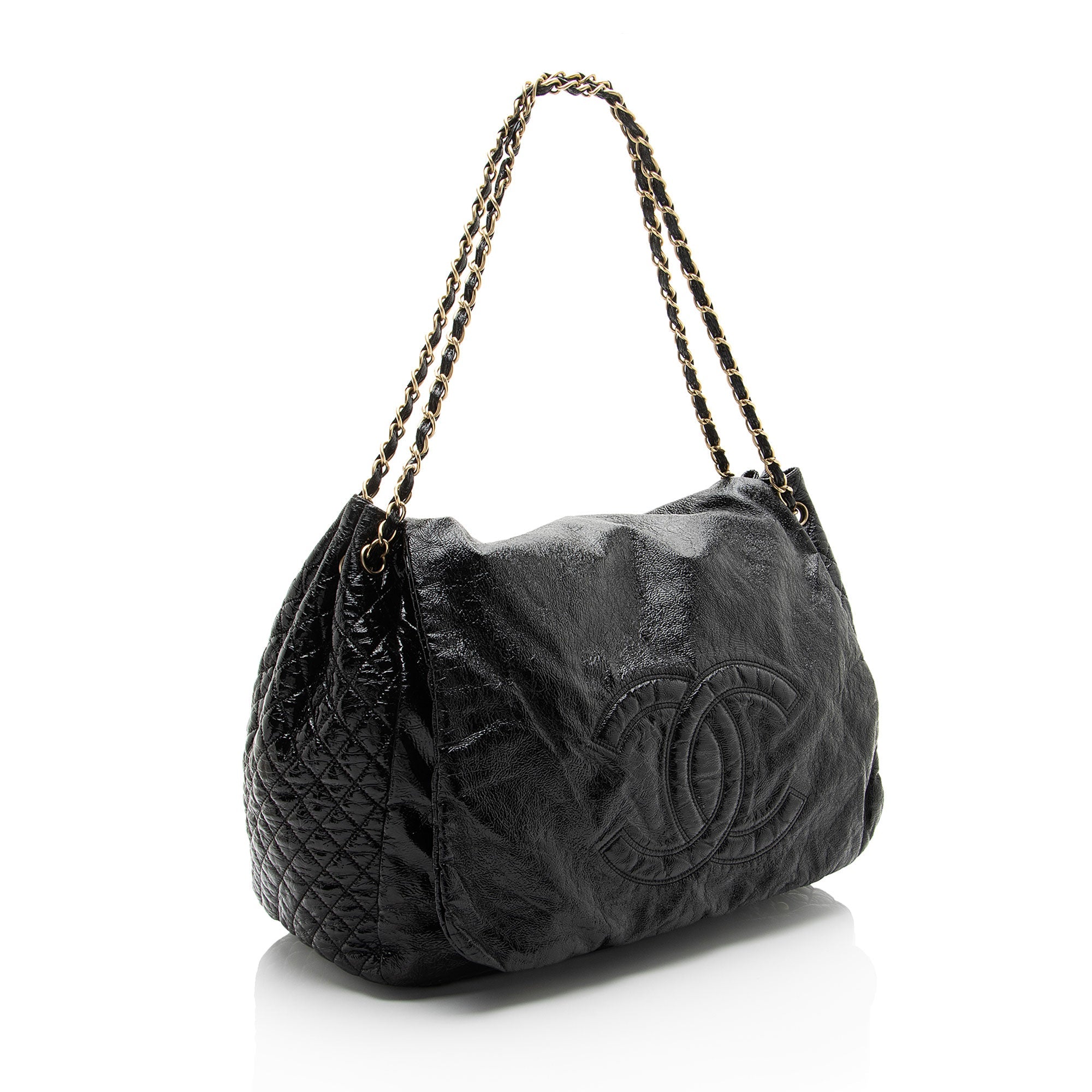 Chanel Patent Vinyl Rock and Chain Large Shoulder Bag