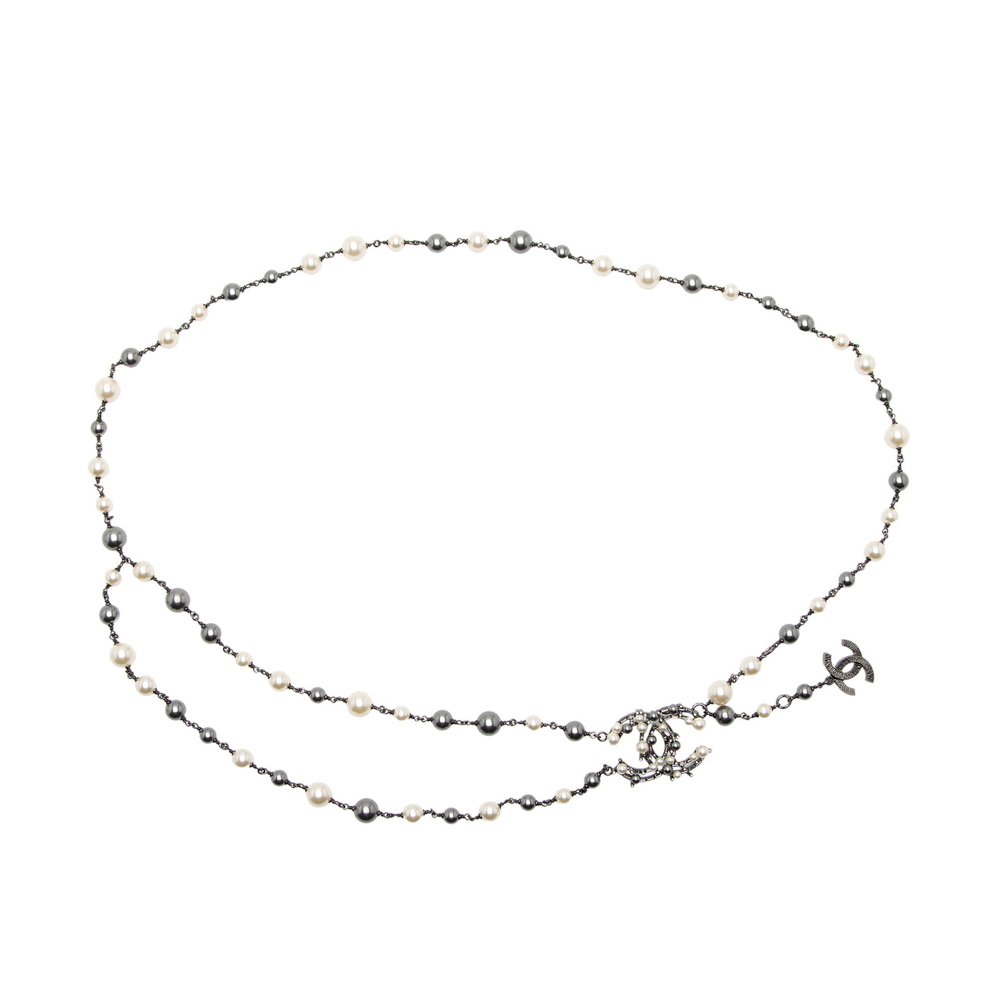 Chanel Pearl Bead CC Chain Belt - Size 44 / 110 (SHF-S2el0u)