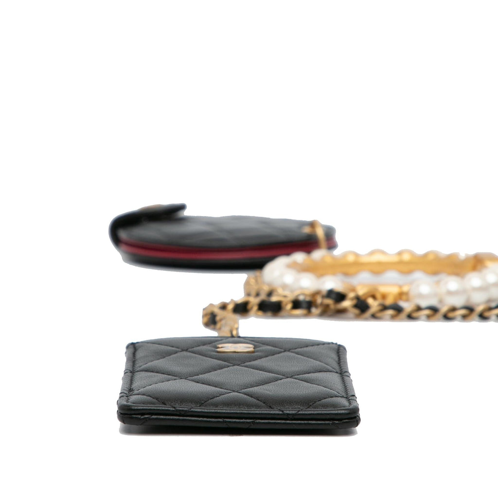 Chanel Pearl Crown CC Wristlet Multi Pouches (SHG-iLLXLn)