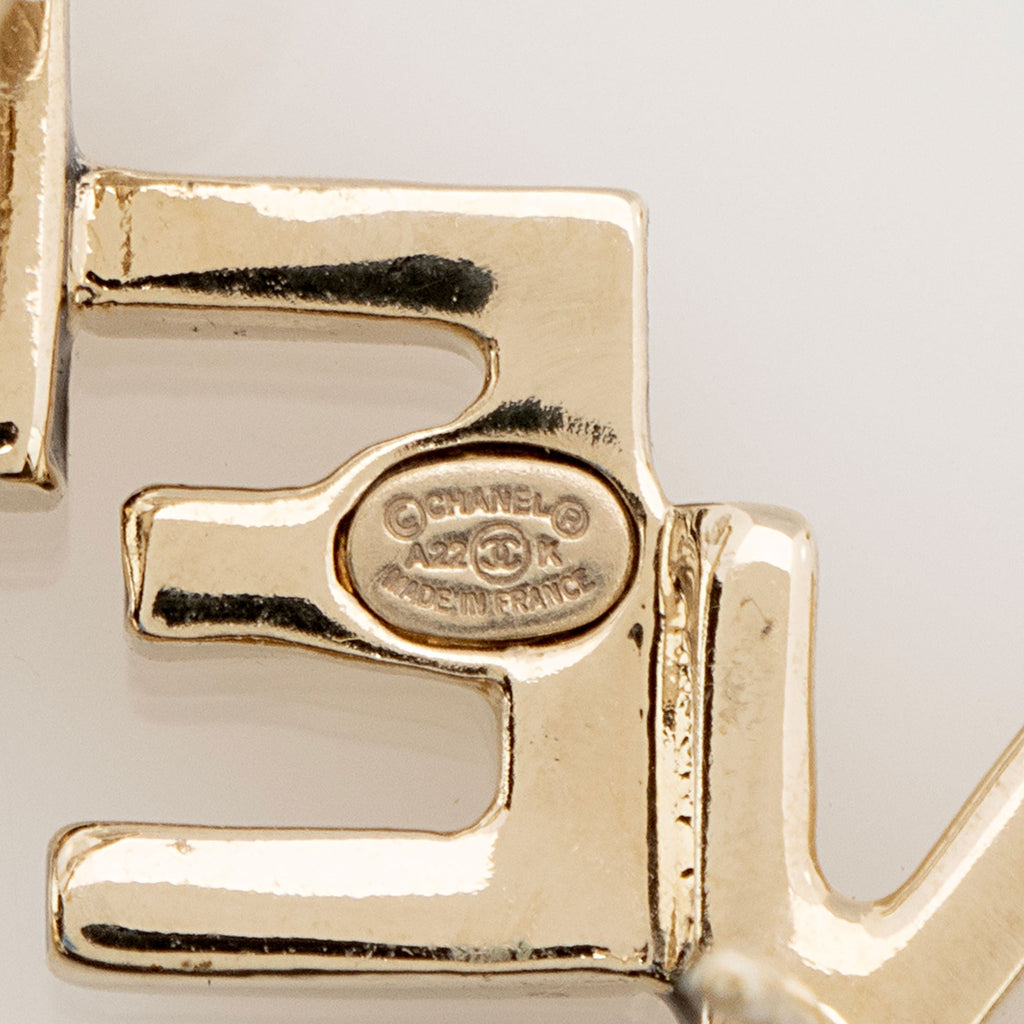 Chanel Pearl Logo Climber Earrings