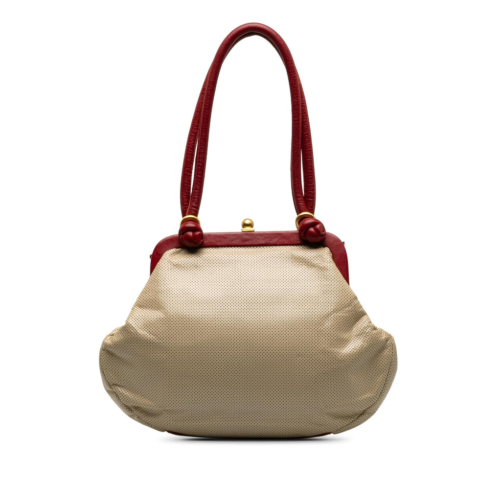Chanel Perforated Bow Frame Handbag (SHG-EWnif8)