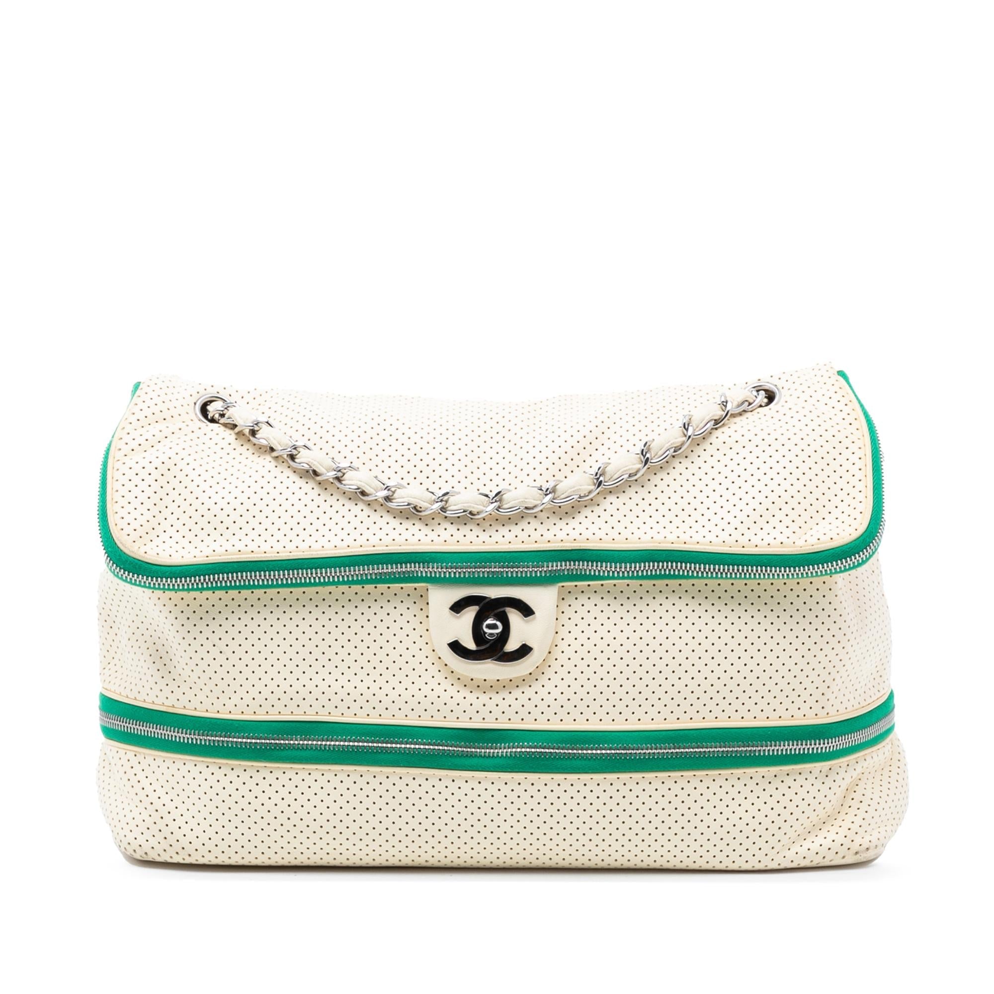 Chanel Perforated Calfskin Expandable Shoulder Bag