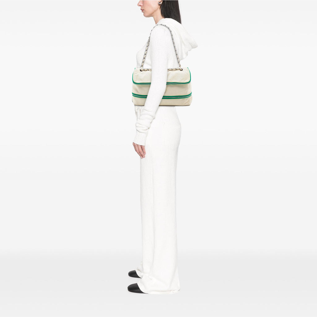 Chanel Perforated Calfskin Expandable Shoulder Bag