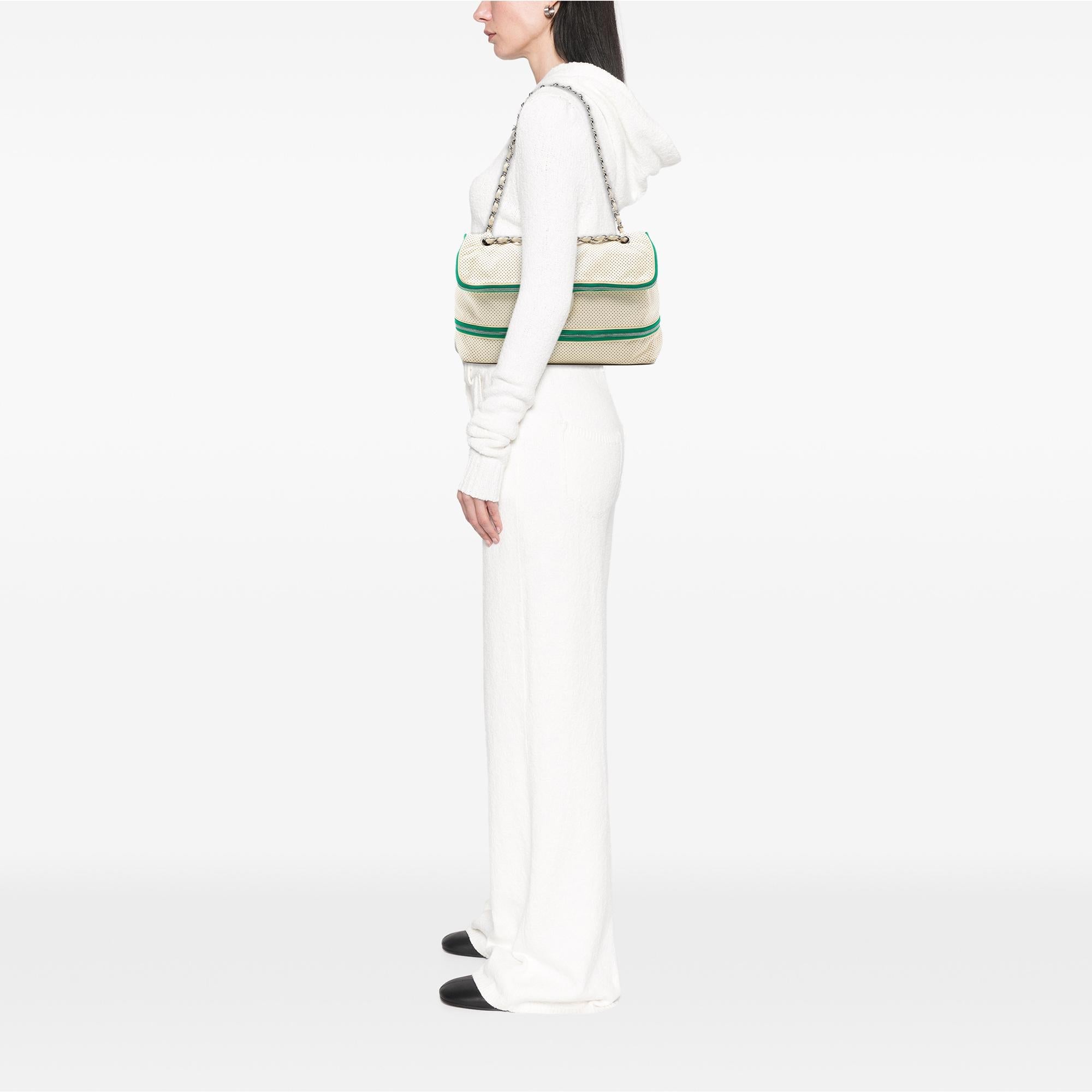 Chanel Perforated Calfskin Expandable Shoulder Bag