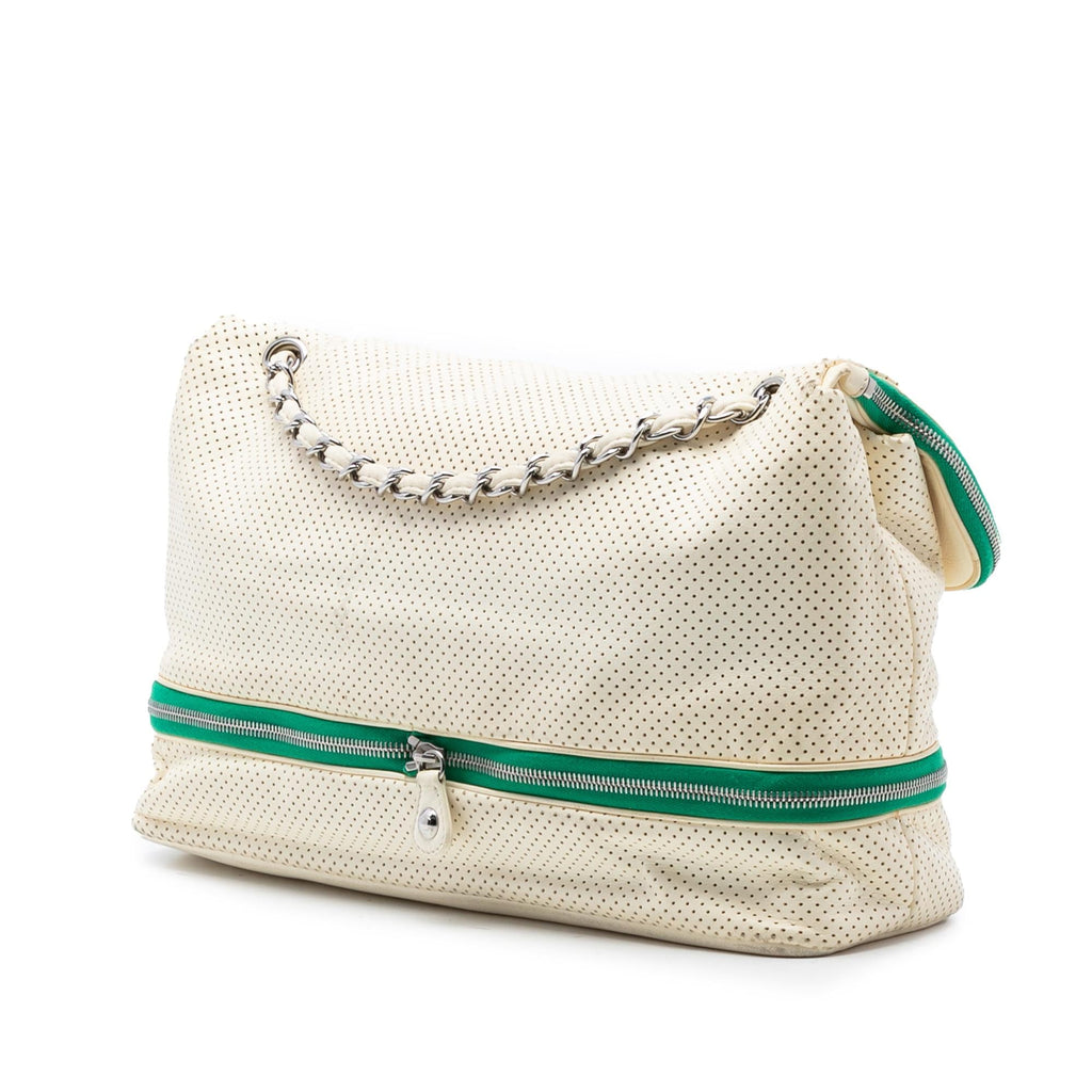 Chanel Perforated Calfskin Expandable Shoulder Bag