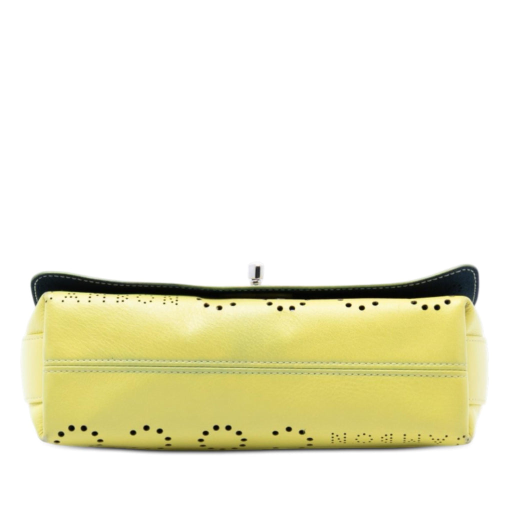 Chanel Perforated Calfskin Logo Eyelet Flap