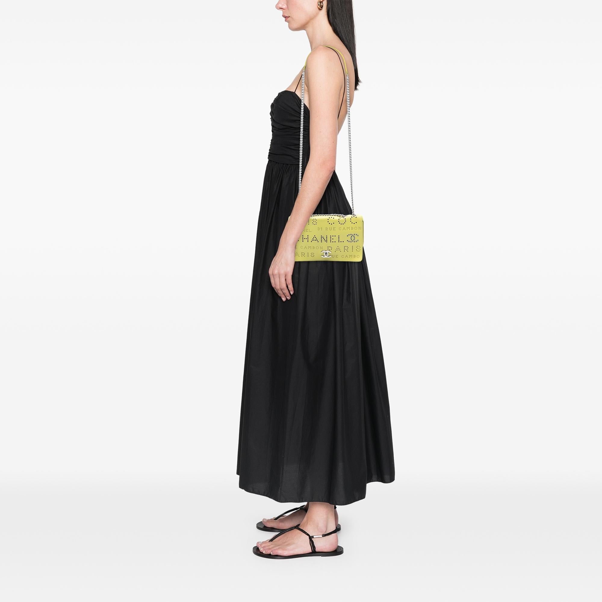 Chanel Perforated Calfskin Logo Eyelet Flap