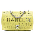 Chanel Perforated Calfskin Logo Eyelet Flap