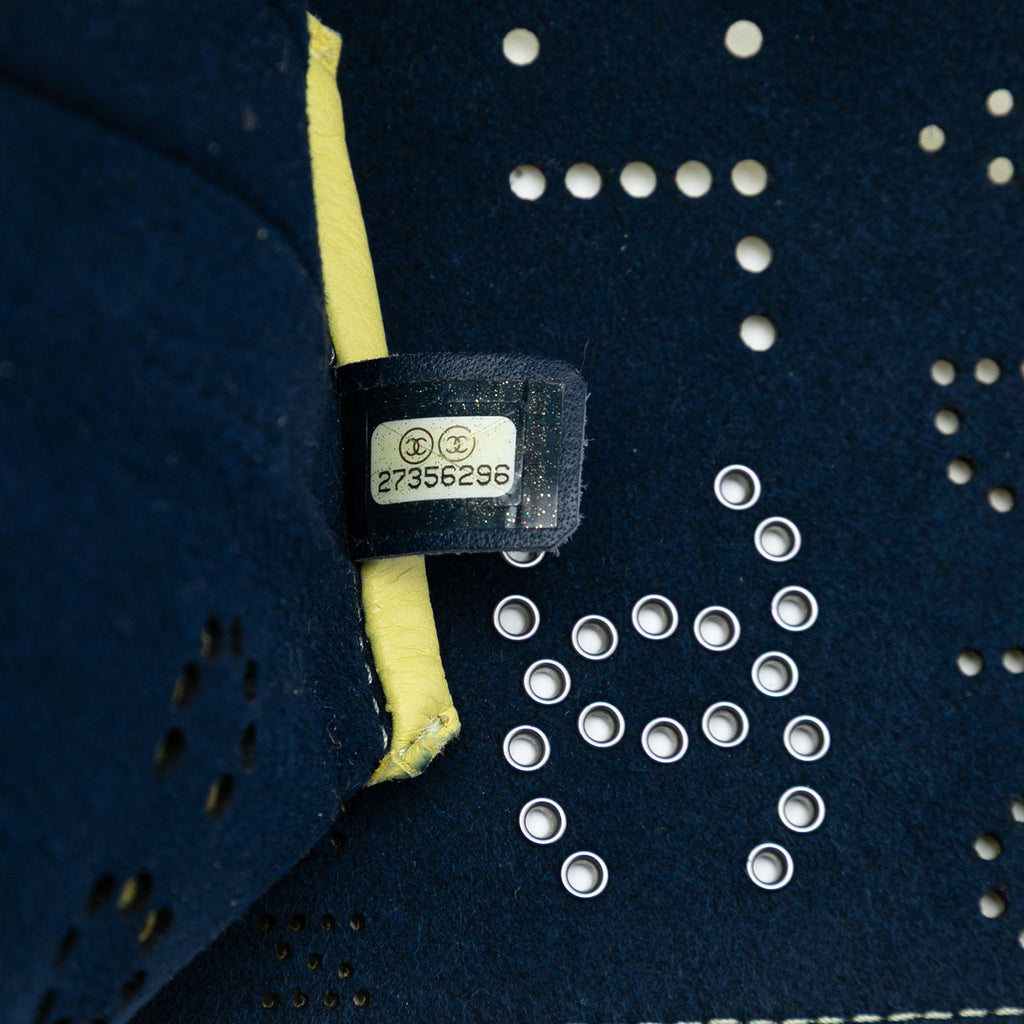 Chanel Perforated Calfskin Logo Eyelet Flap