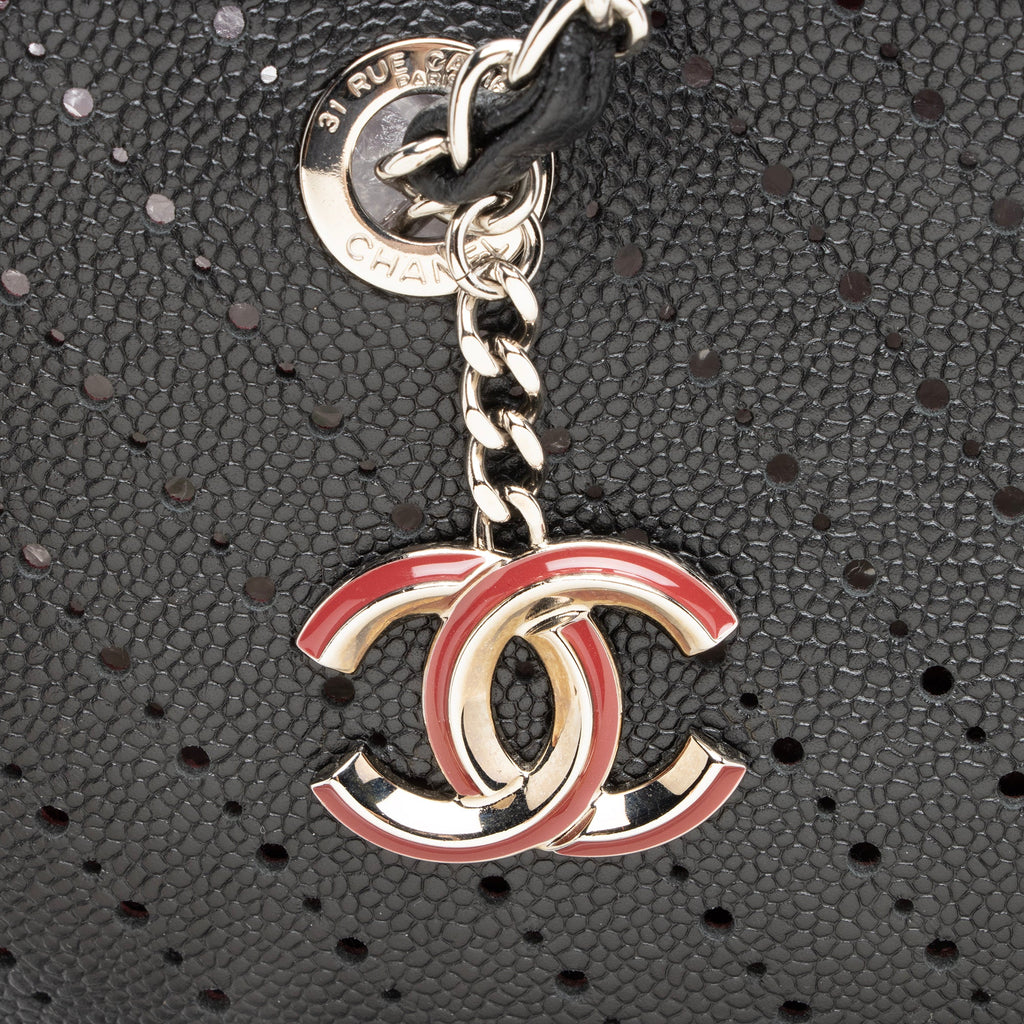 Chanel Perforated Caviar Leather CC Shopping Tote (SHF-23460)