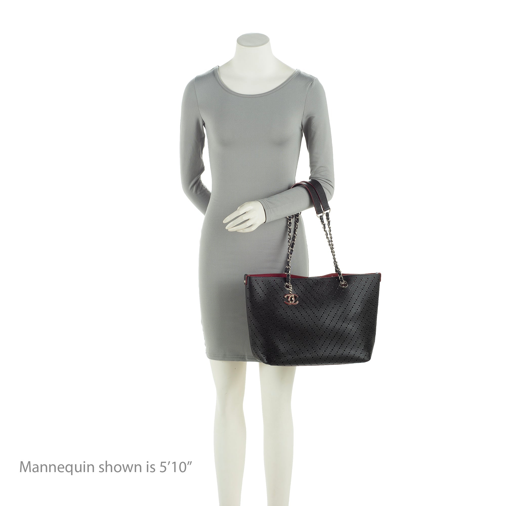 Chanel Perforated Caviar Leather CC Shopping Tote (SHF-23460)