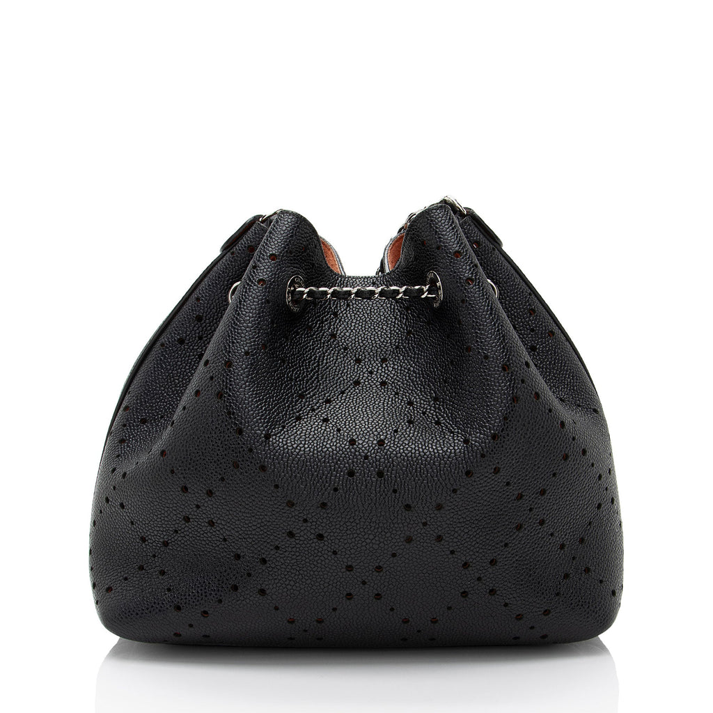 Chanel Perforated Caviar Leather Drawstring Bucket Bag