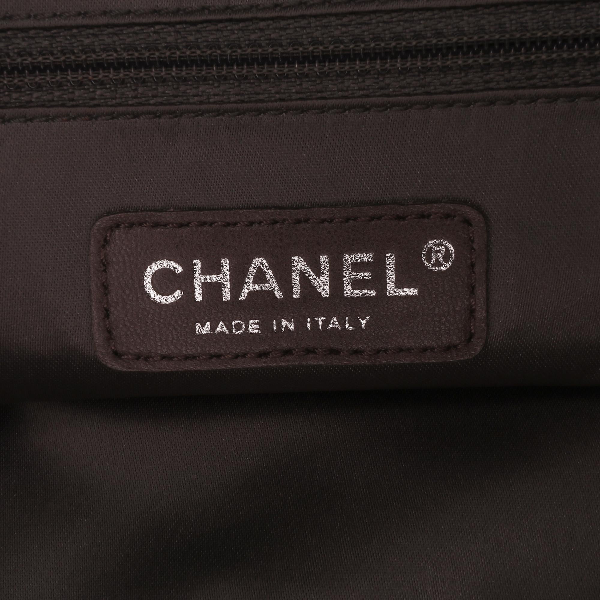 Chanel Perforated Crackled Metallic Calfskin Drill Tote