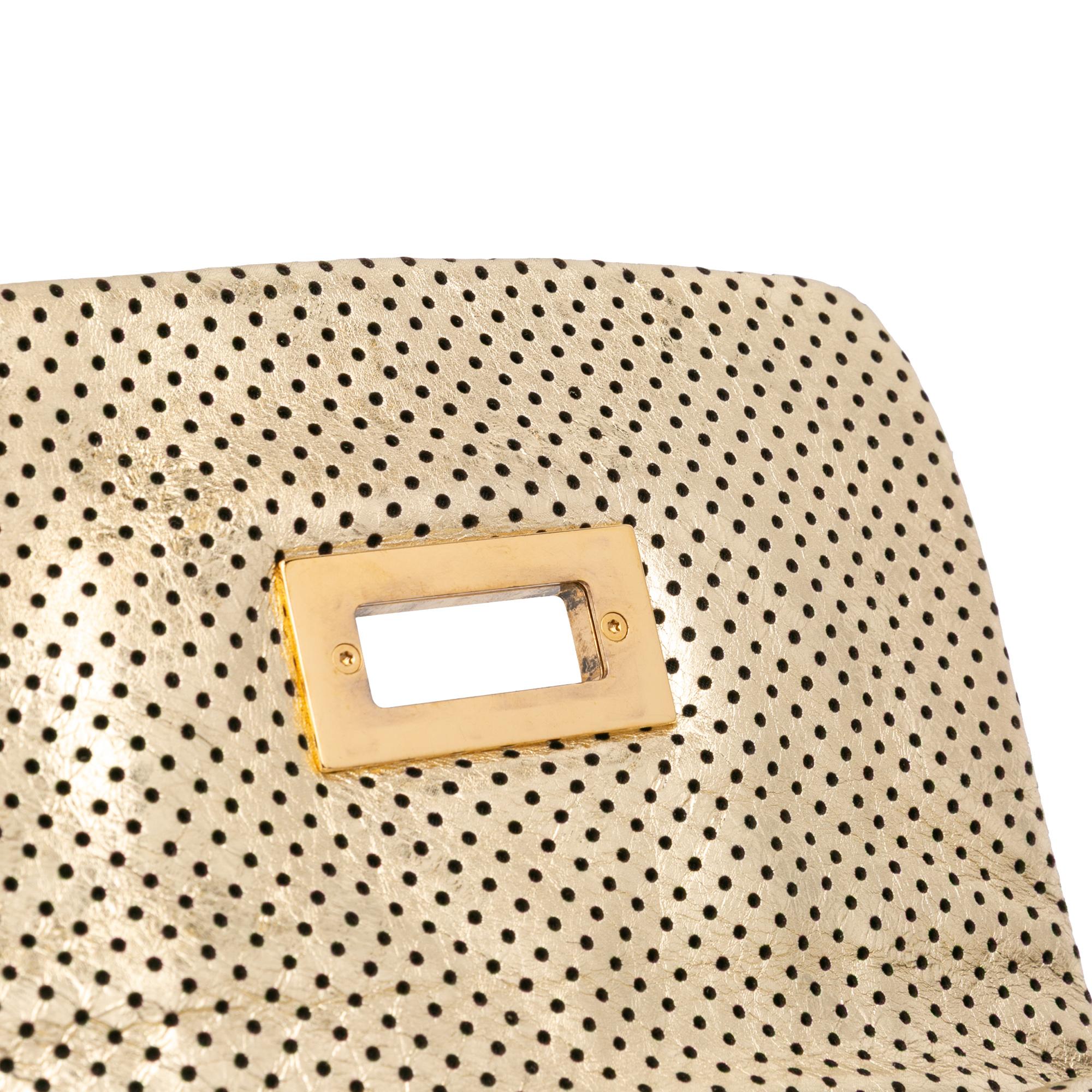 Chanel Perforated Crackled Metallic Calfskin Drill Tote