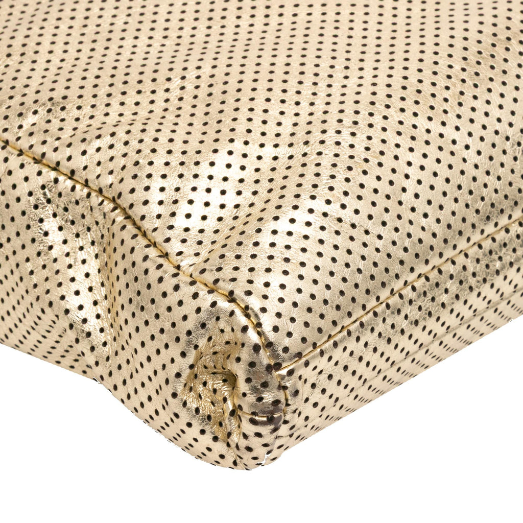 Chanel Perforated Crackled Metallic Calfskin Drill Tote