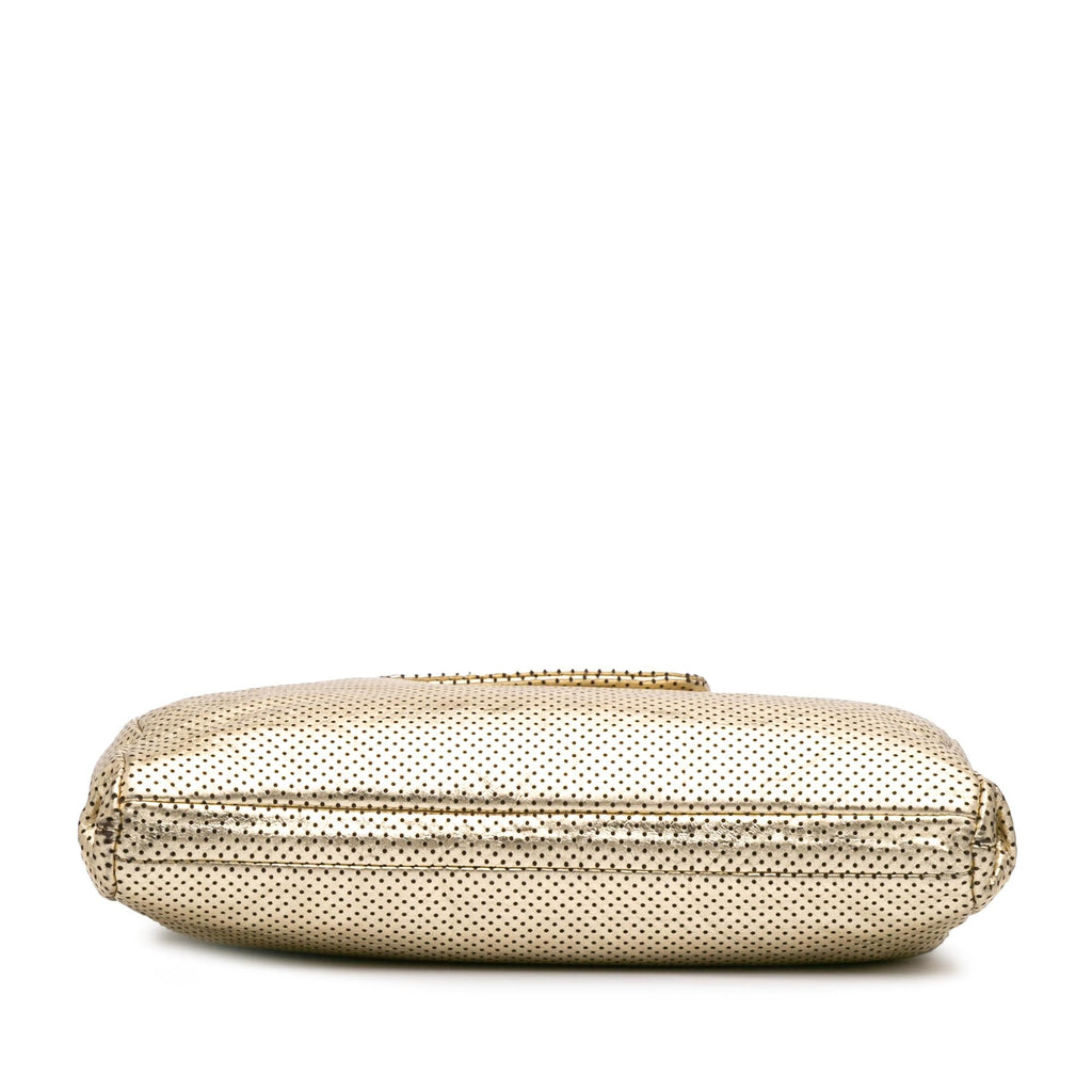 Chanel Perforated Crackled Metallic Calfskin Drill Tote