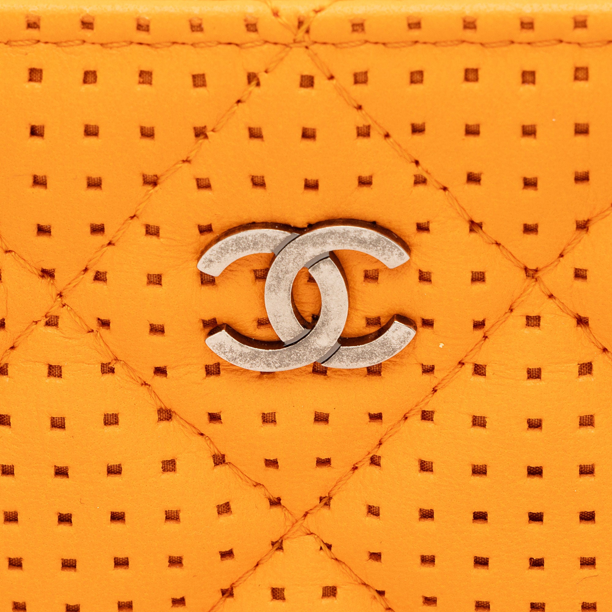 Chanel Perforated Leather Medium O-Case (SHF-1ENMya)