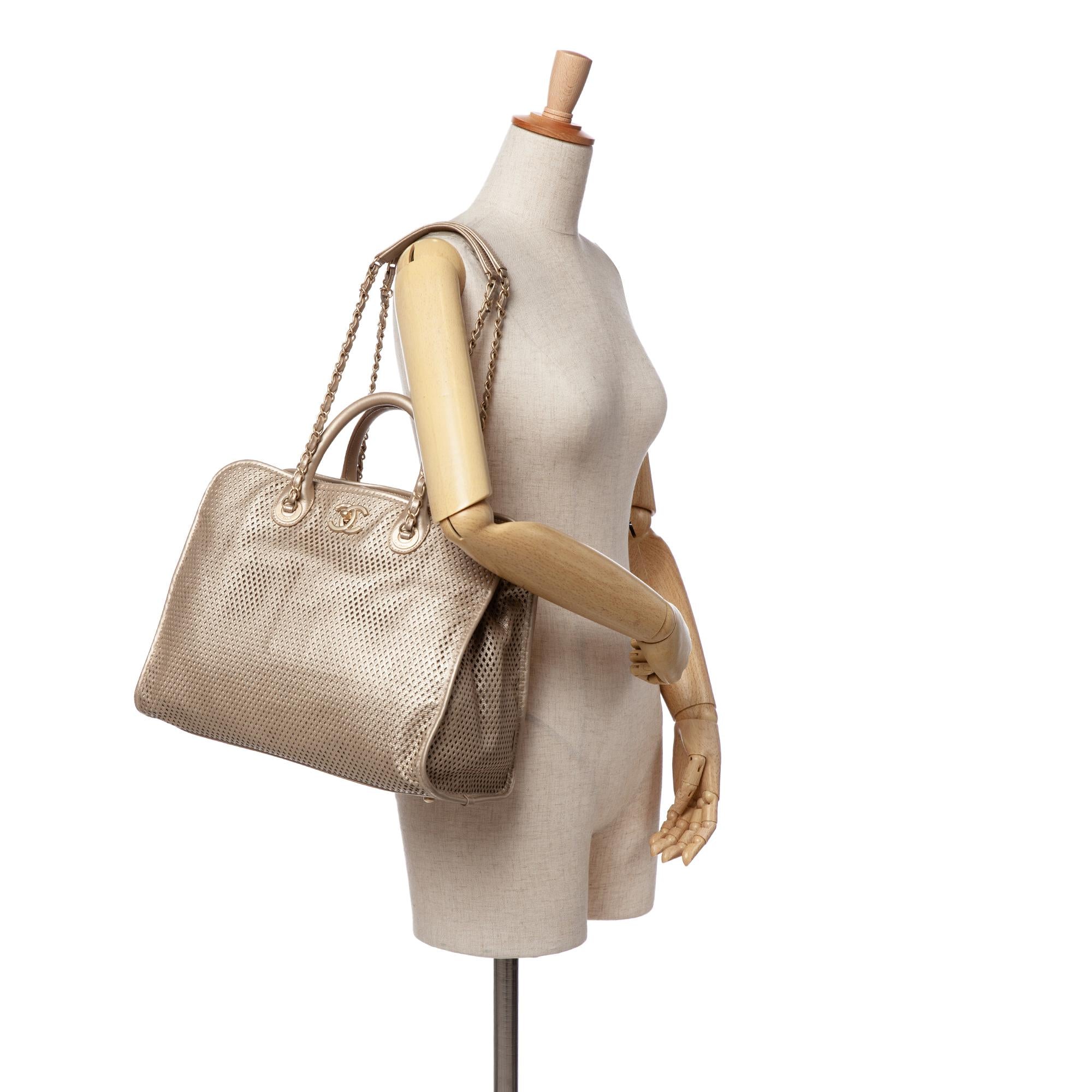 Chanel Perforated Metallic Calfskin Up In The Air Tote