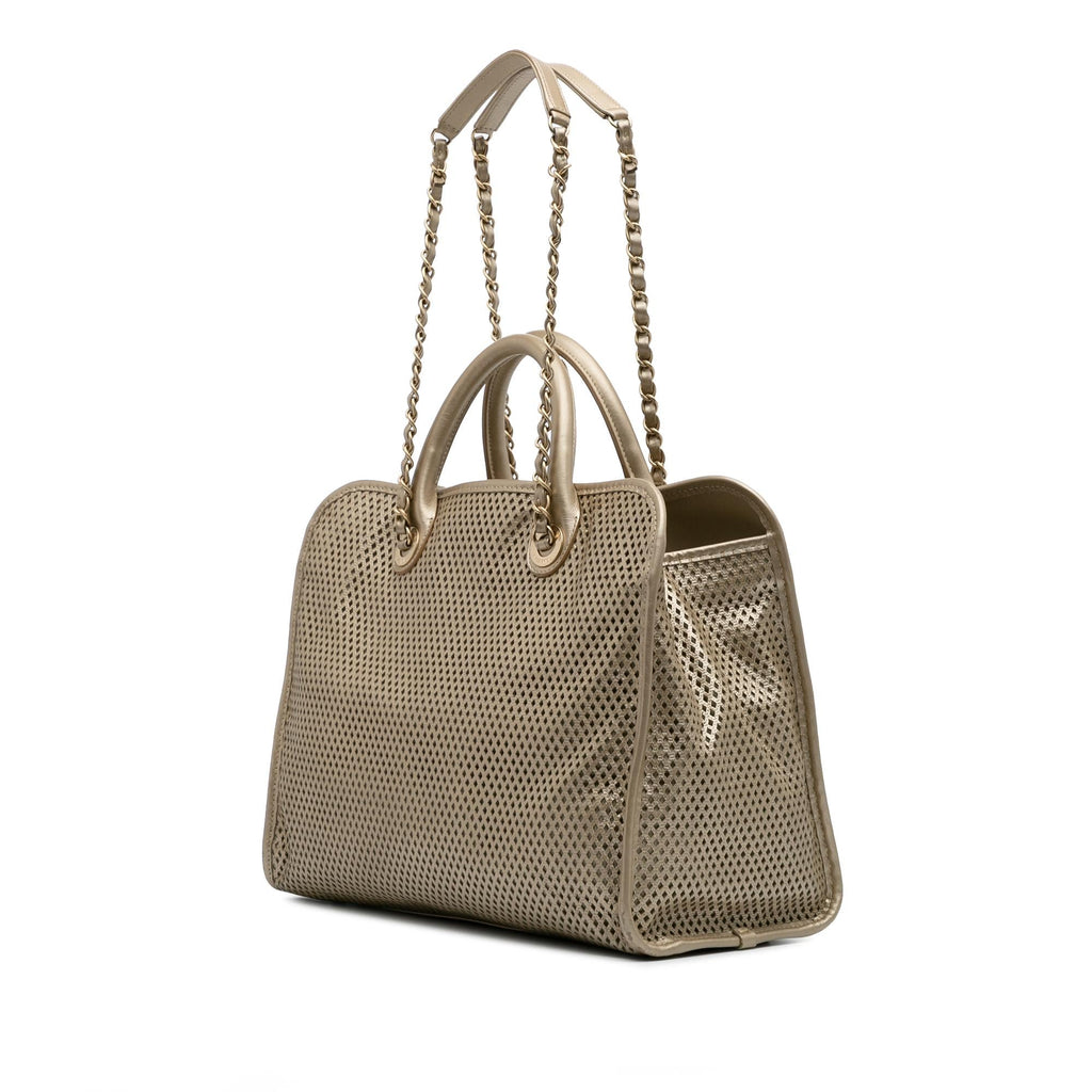 Chanel Perforated Metallic Calfskin Up In The Air Tote