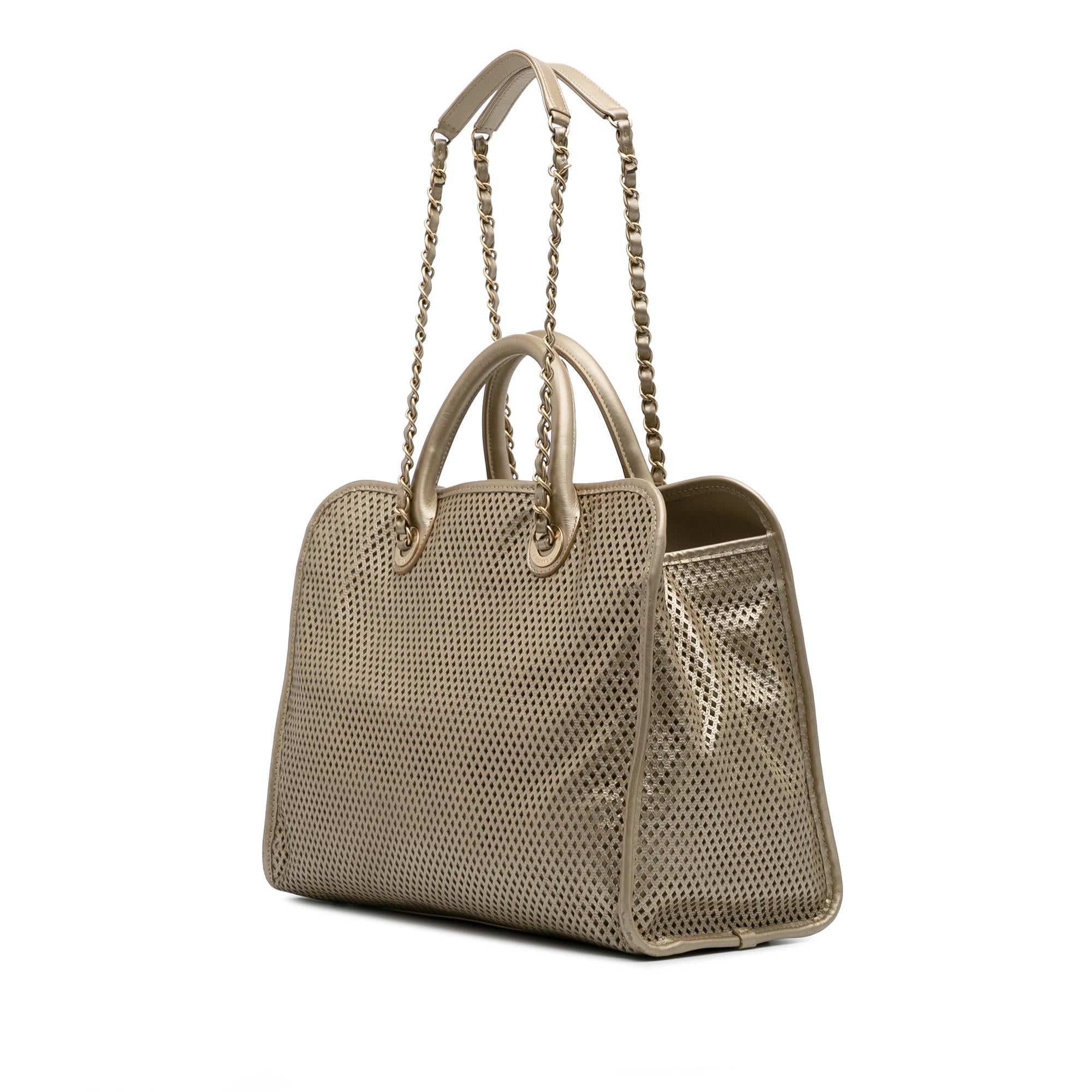 Chanel Perforated Metallic Calfskin Up In The Air Tote