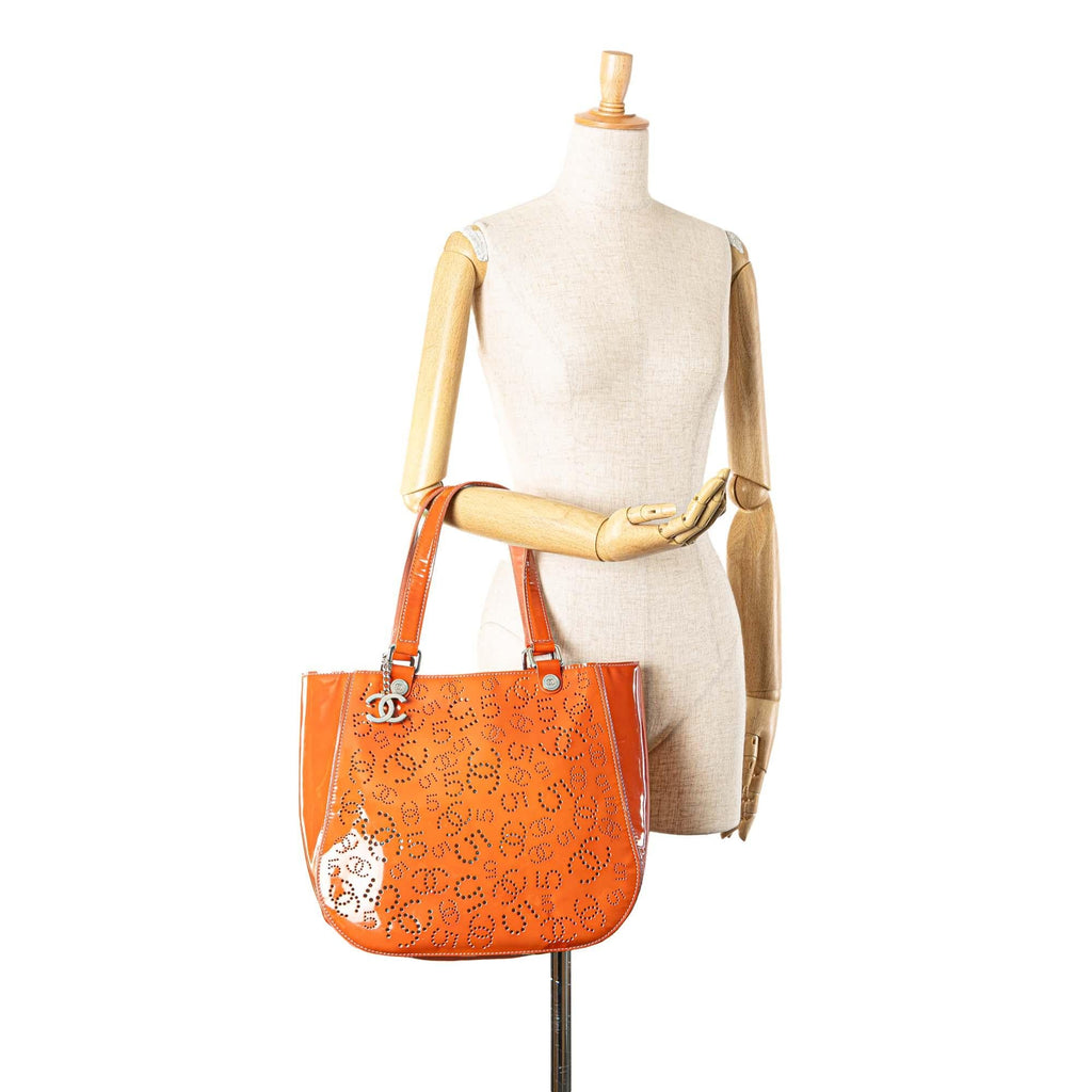 Chanel Perforated Patent CC No. 5 Tote