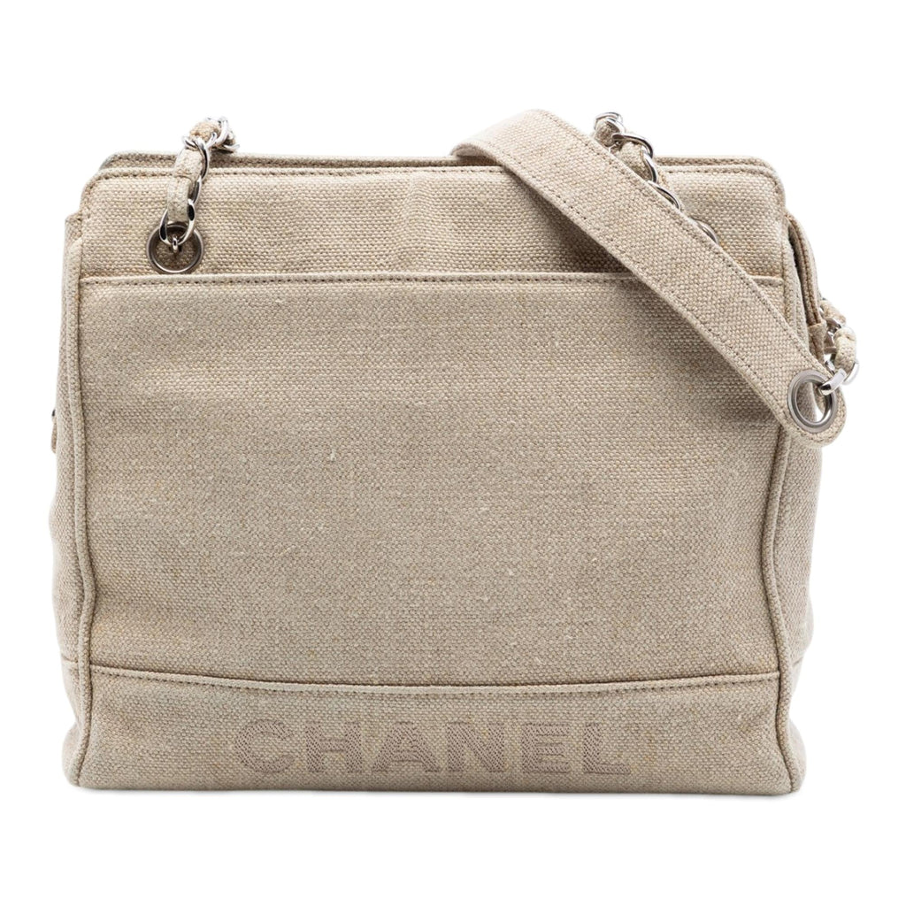 Chanel Petite Canvas Shopping Tote
