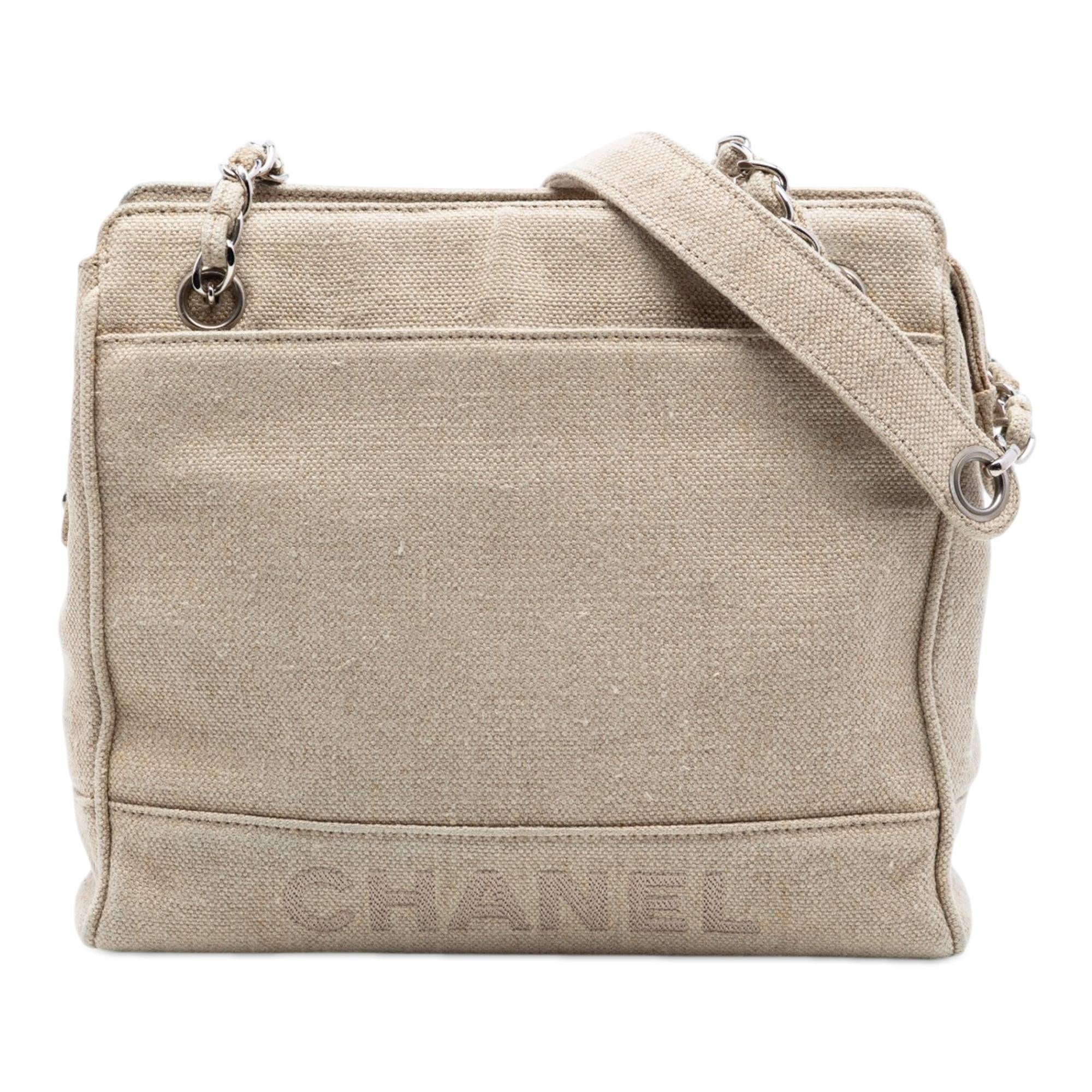 Chanel Petite Canvas Shopping Tote