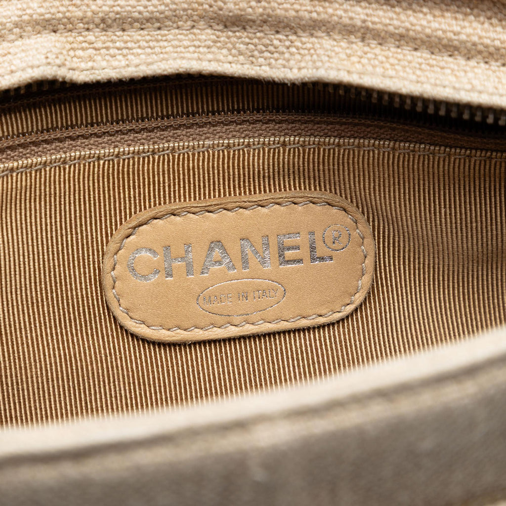 Chanel Petite Canvas Shopping Tote
