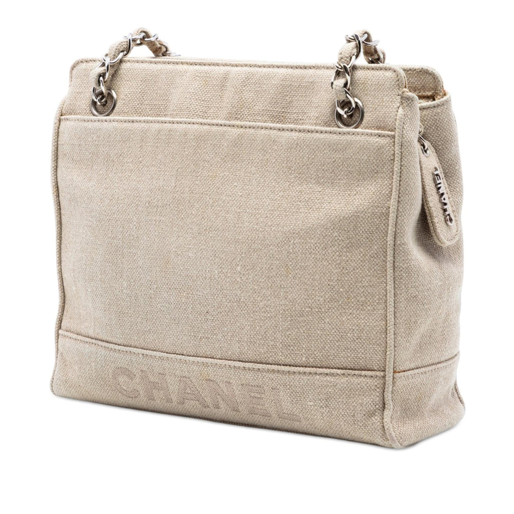 Chanel Petite Canvas Shopping Tote