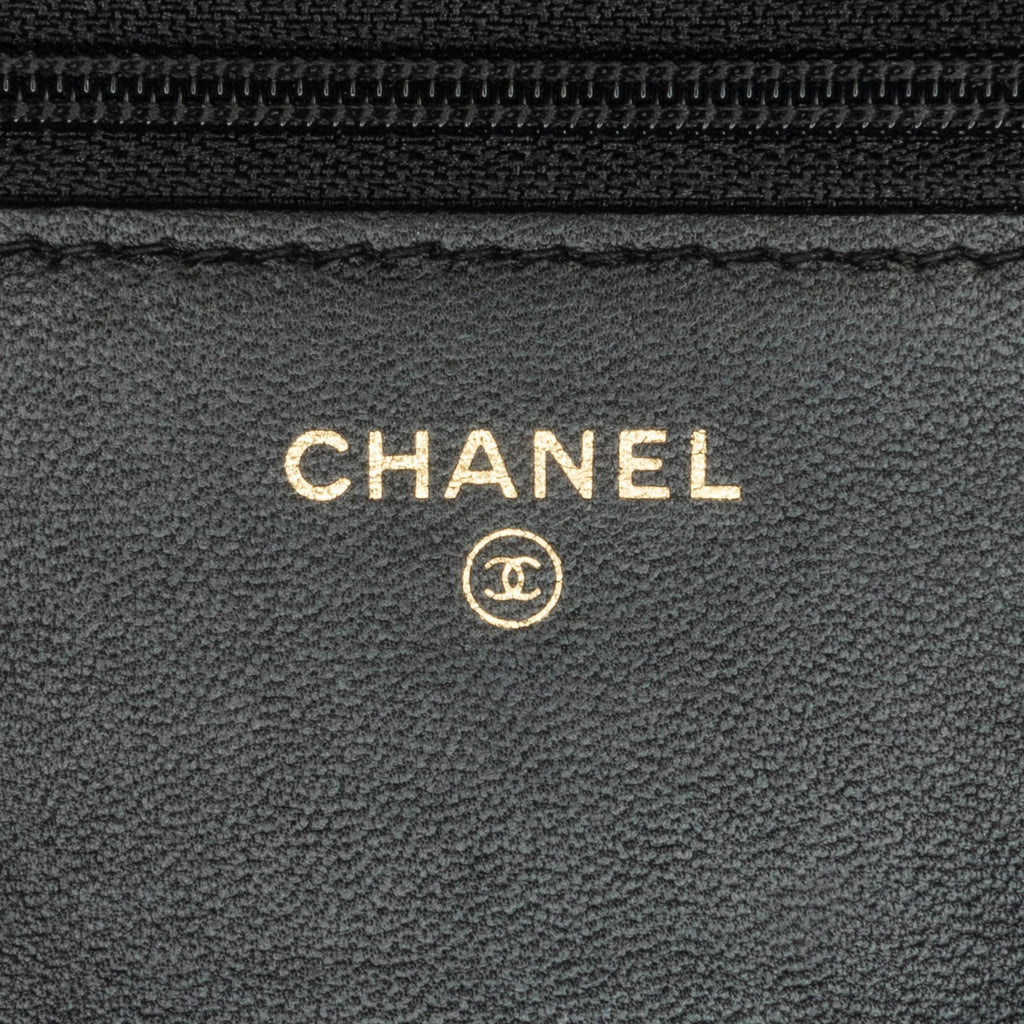 Chanel Pleated Crumpled Chevron Le Boy Wallet On Chain
