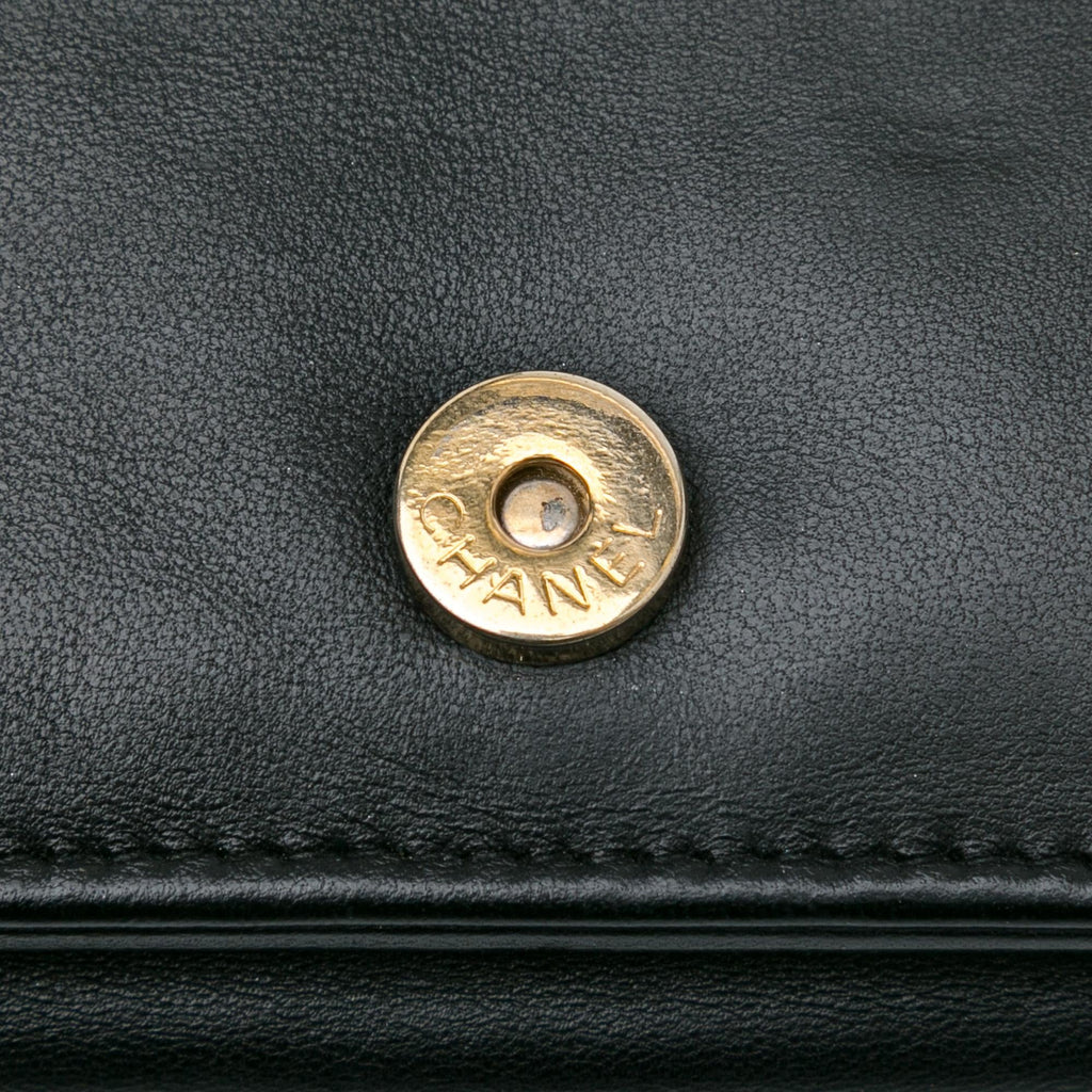 Chanel Pleated Crumpled Chevron Le Boy Wallet On Chain