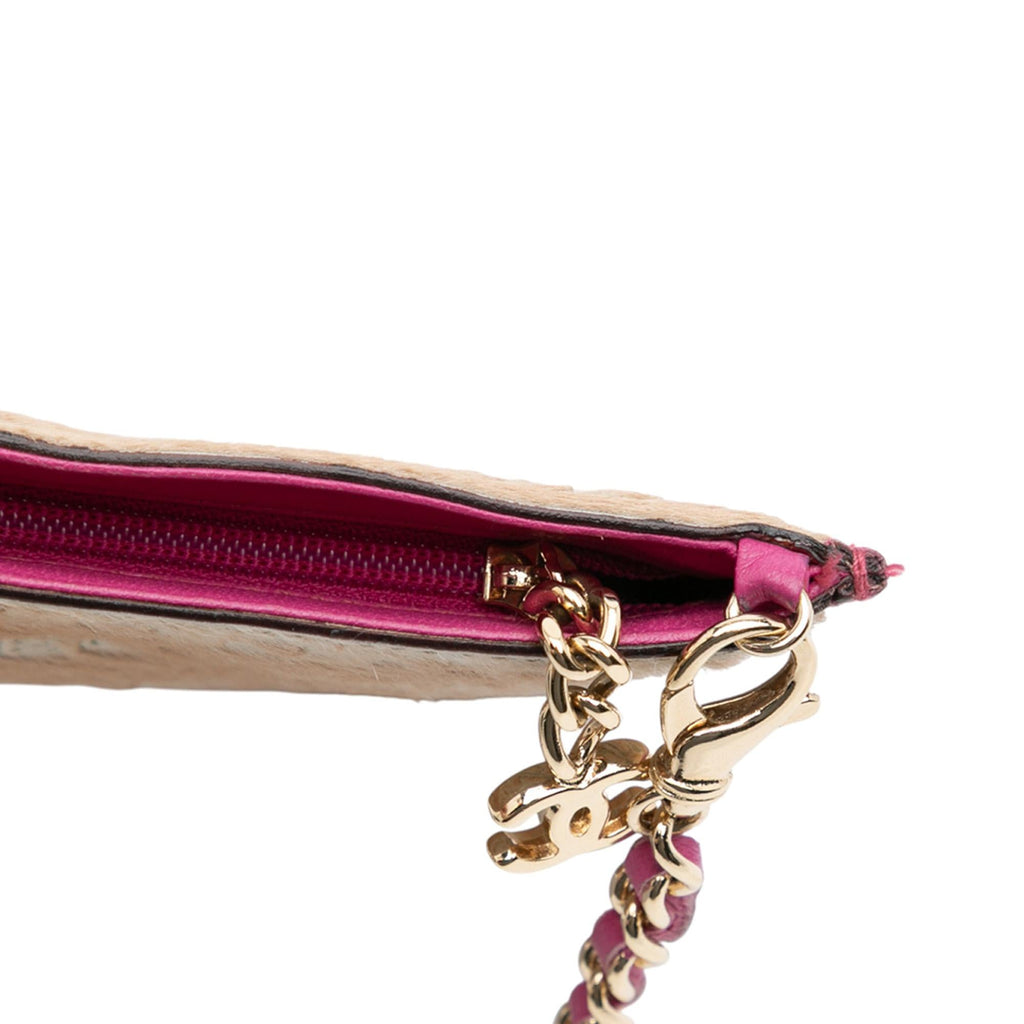 Chanel Pony Hair Logo Chain Pochette