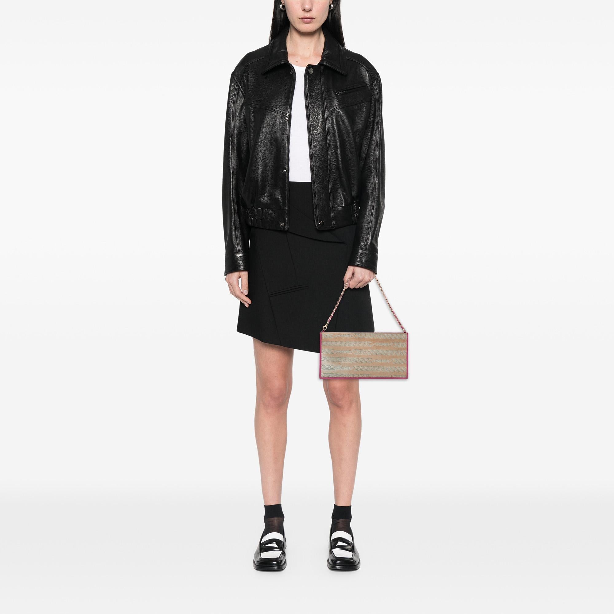 Chanel Pony Hair Logo Chain Pochette